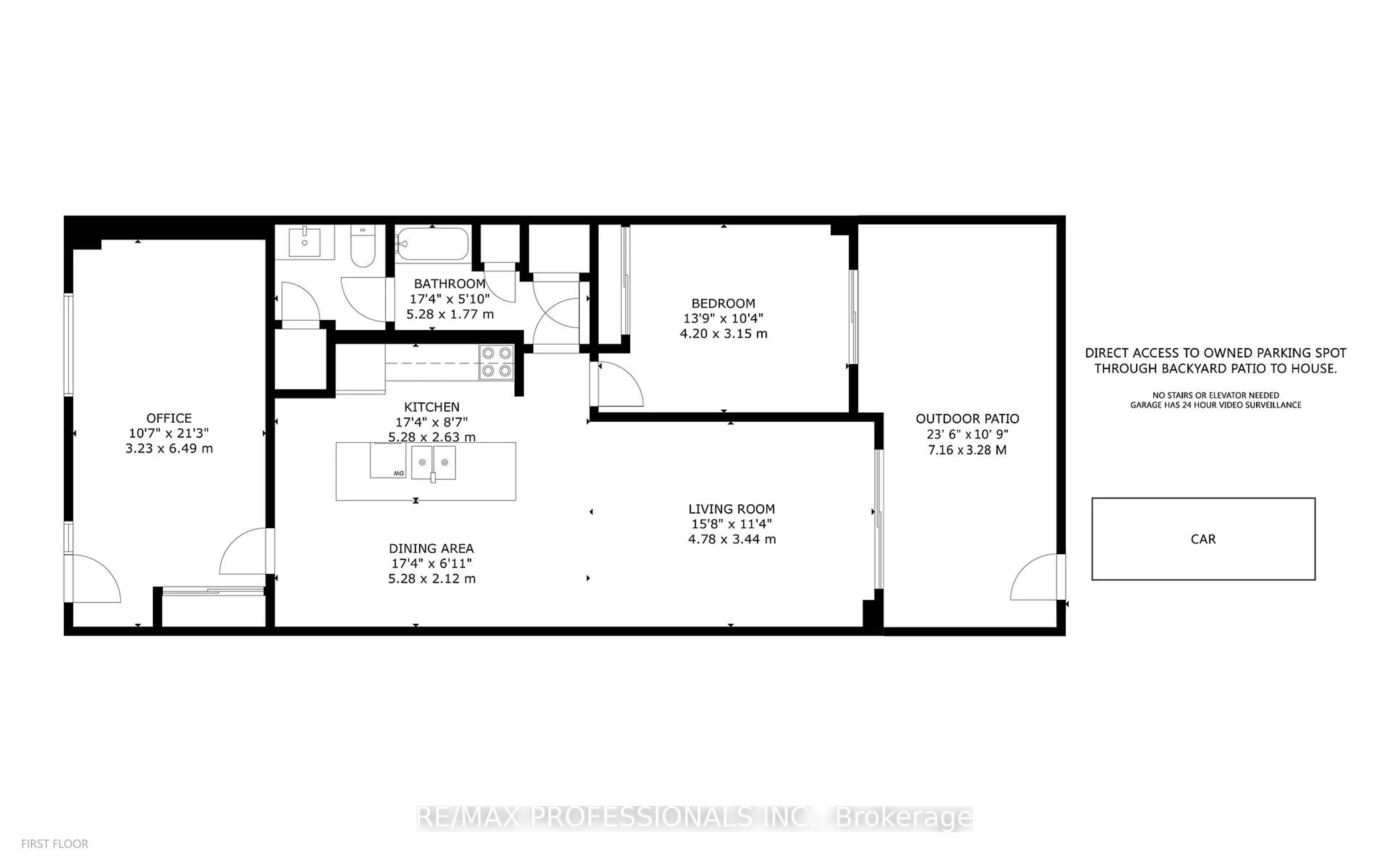 Floor plan for 3400 Lake Shore Blvd #104, Toronto Ontario M8W 4Z9