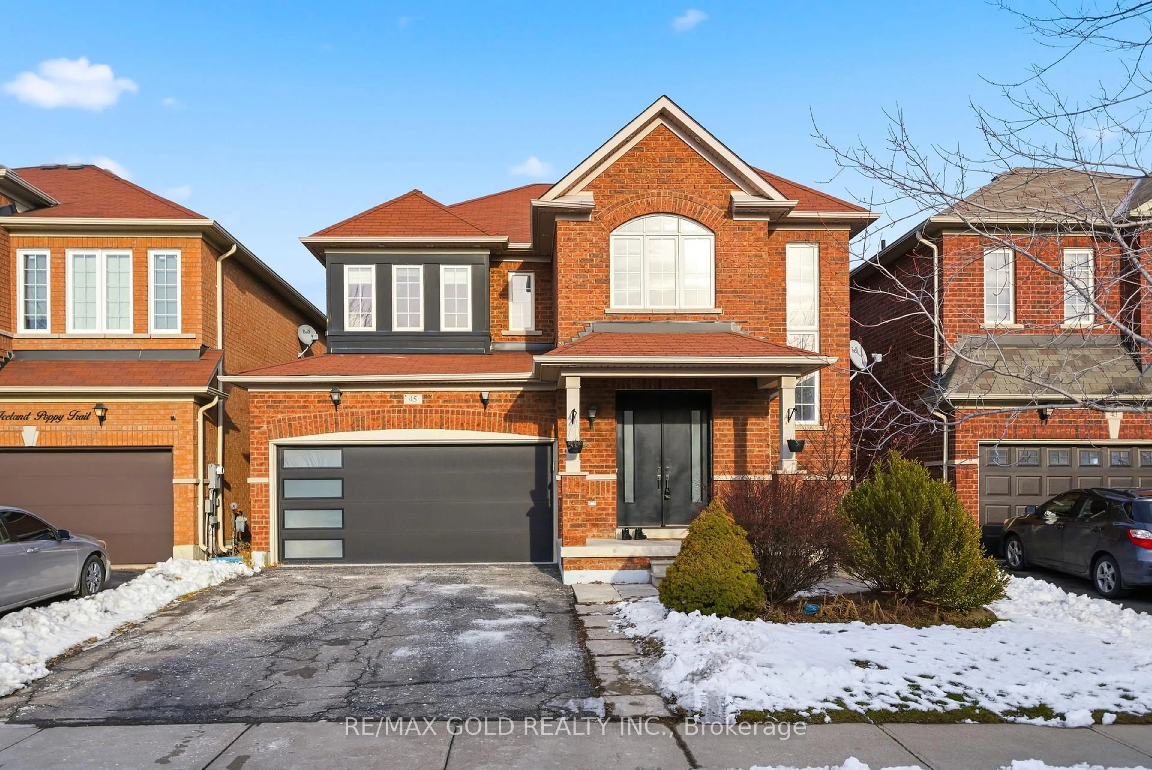Home with brick exterior material, street for 45 Delphinium Way, Brampton Ontario L7A 0N3