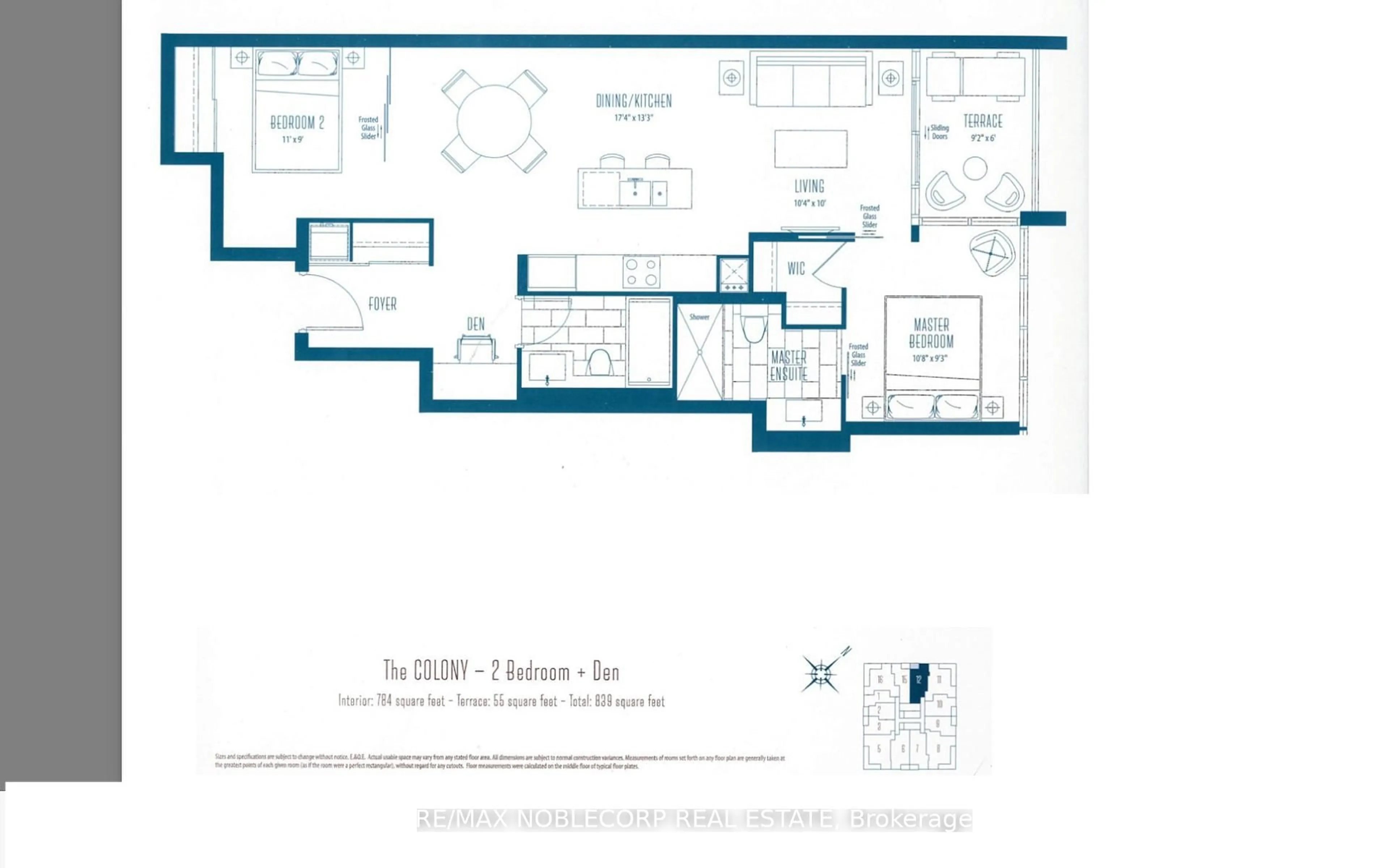 Floor plan for 88 Park Lawn Rd #2212, Toronto Ontario M8Y 0B5