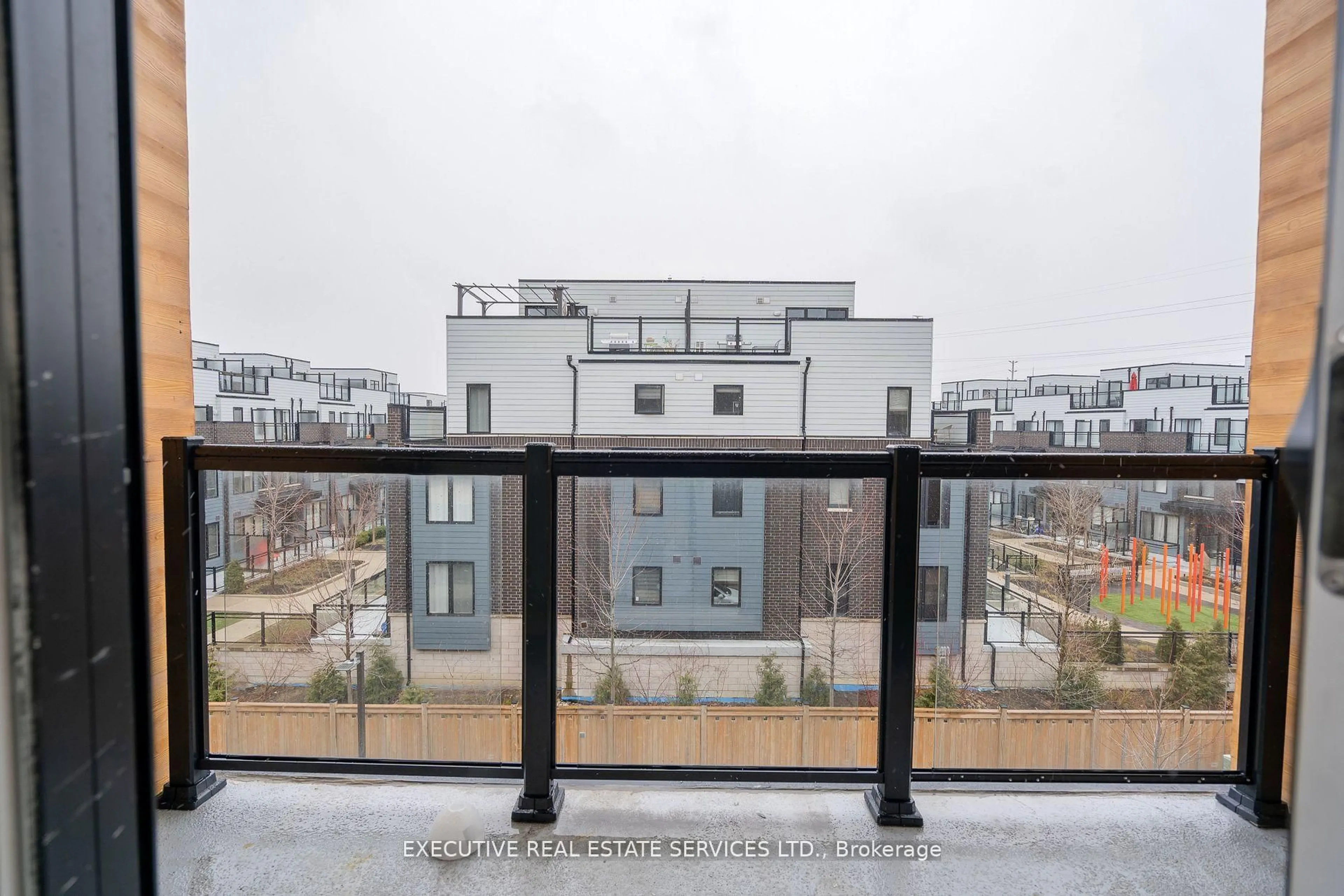 Balcony in the apartment, city buildings view from balcony for 1145 Journeyman Lane #226, Mississauga Ontario L5J 0B5