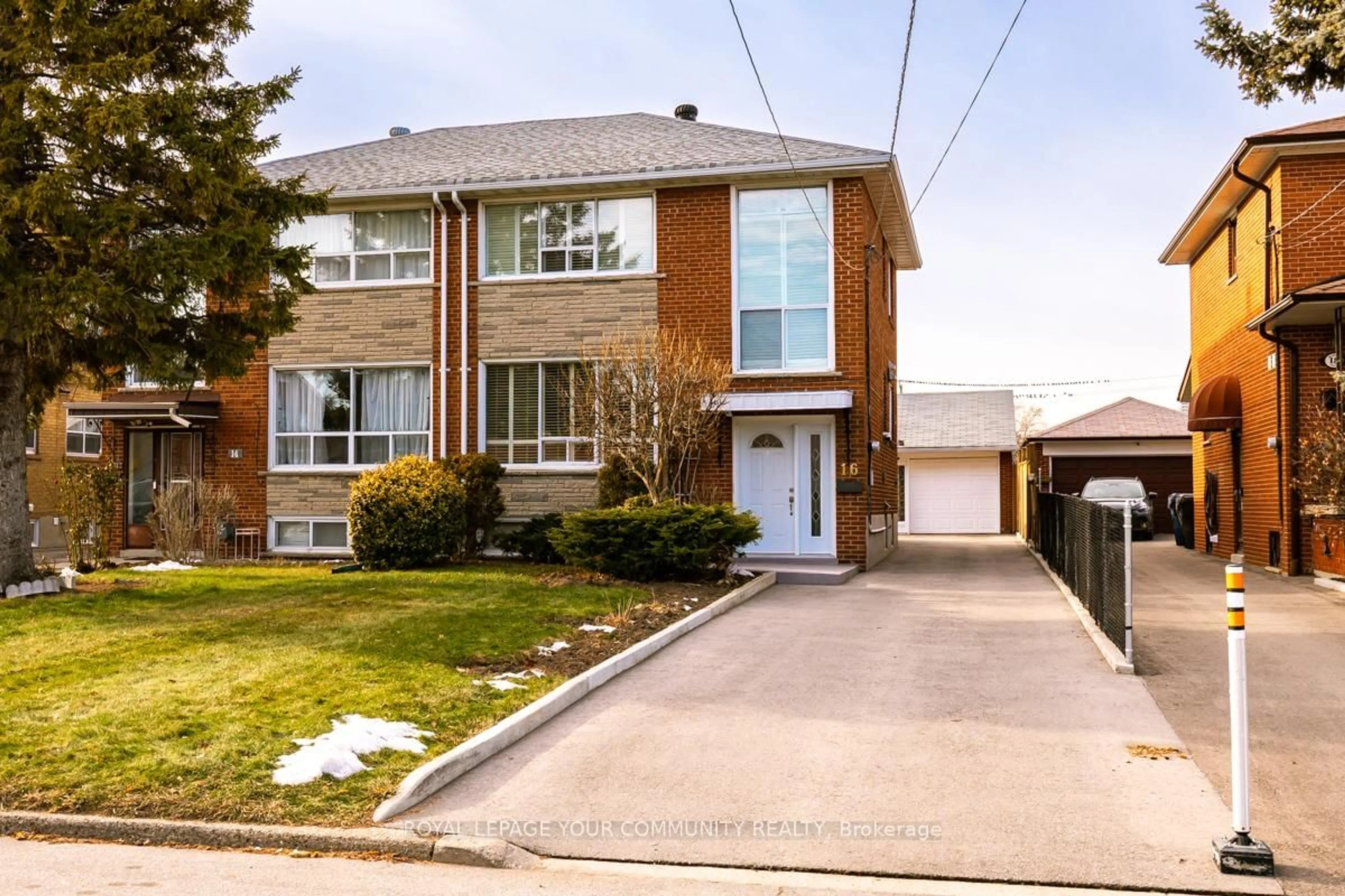 Home with brick exterior material, street for 16 Martini Dr, Toronto Ontario M6M 4X5