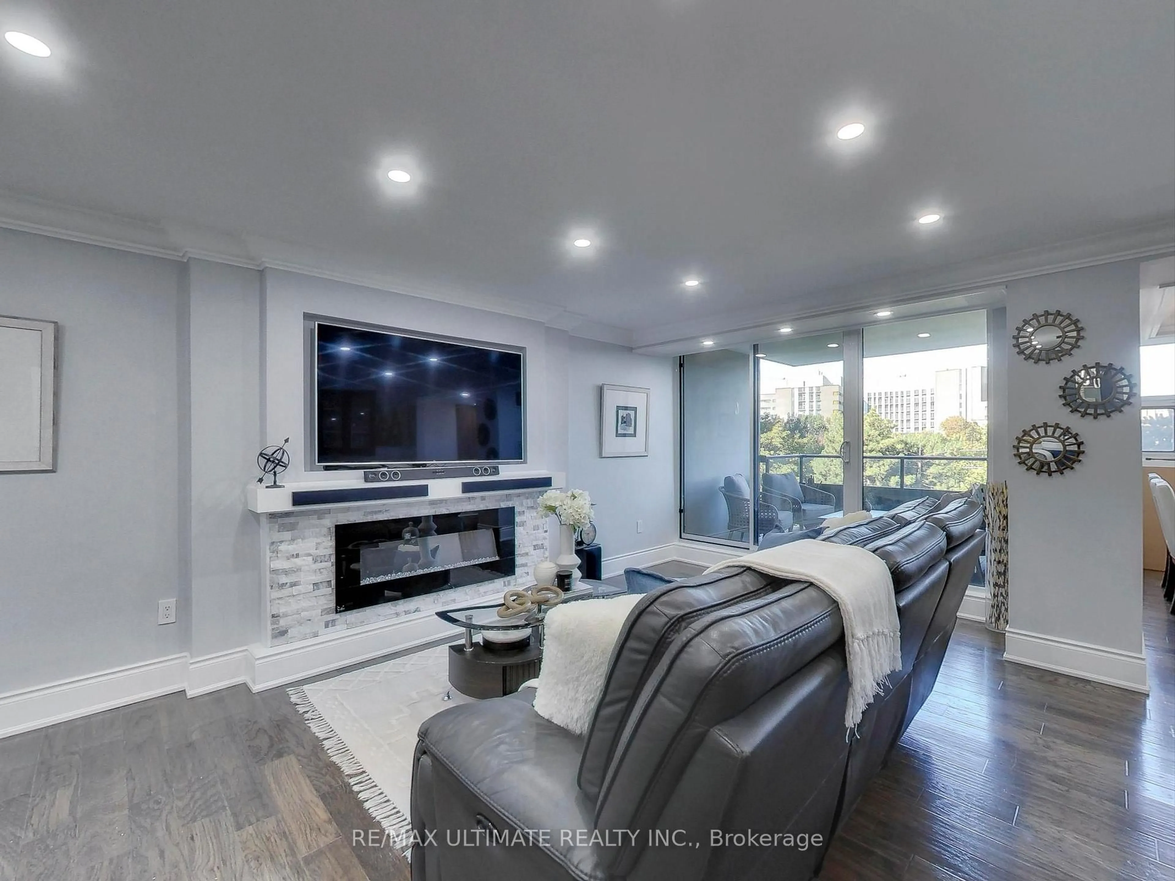 Living room with furniture, unknown for 75 Emmett Ave #406, Toronto Ontario M6M 5A7