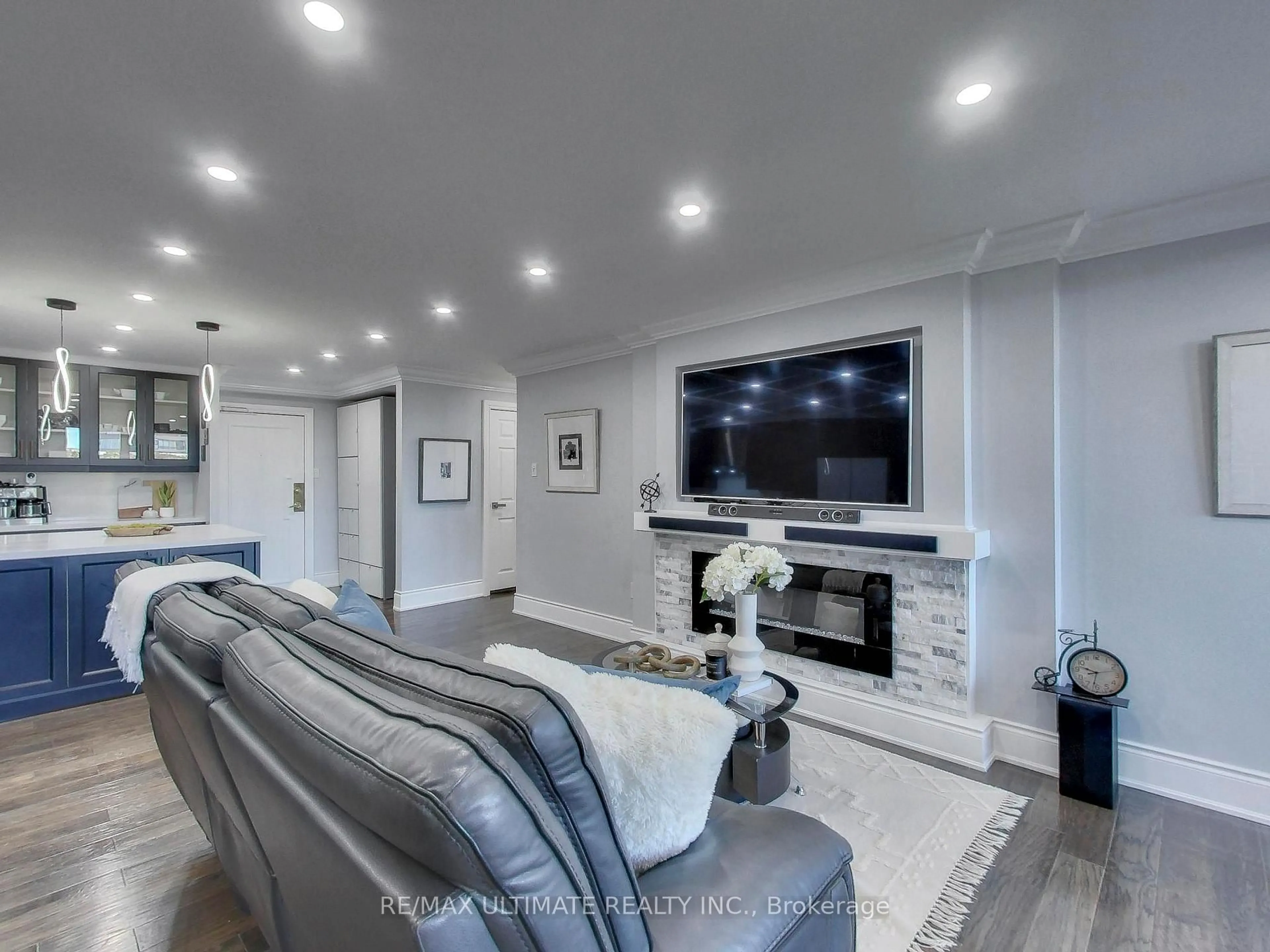 Living room with furniture, unknown for 75 Emmett Ave #406, Toronto Ontario M6M 5A7