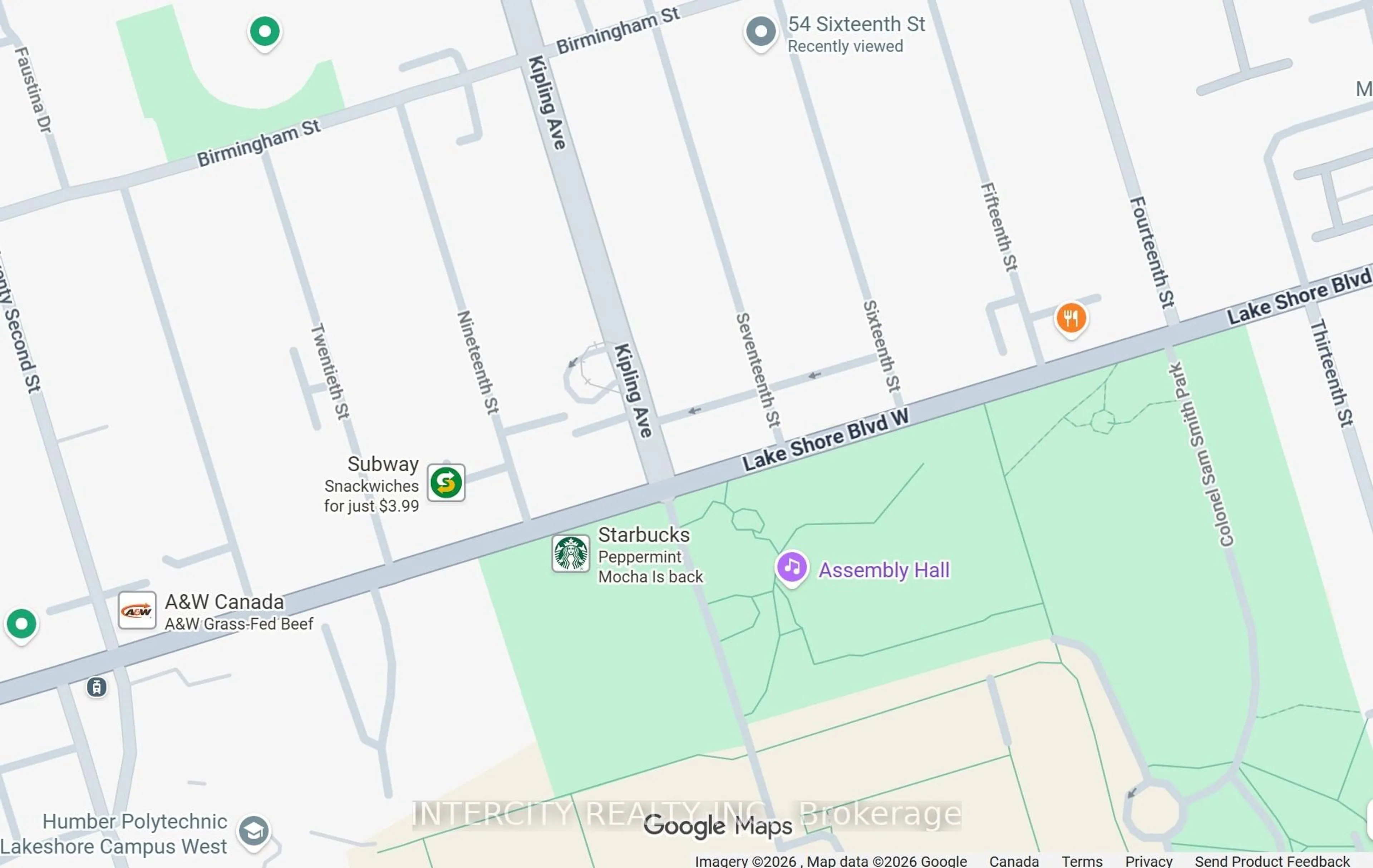 Picture of a map for 54 Sixteenth St, Toronto Ontario M8V 3J8