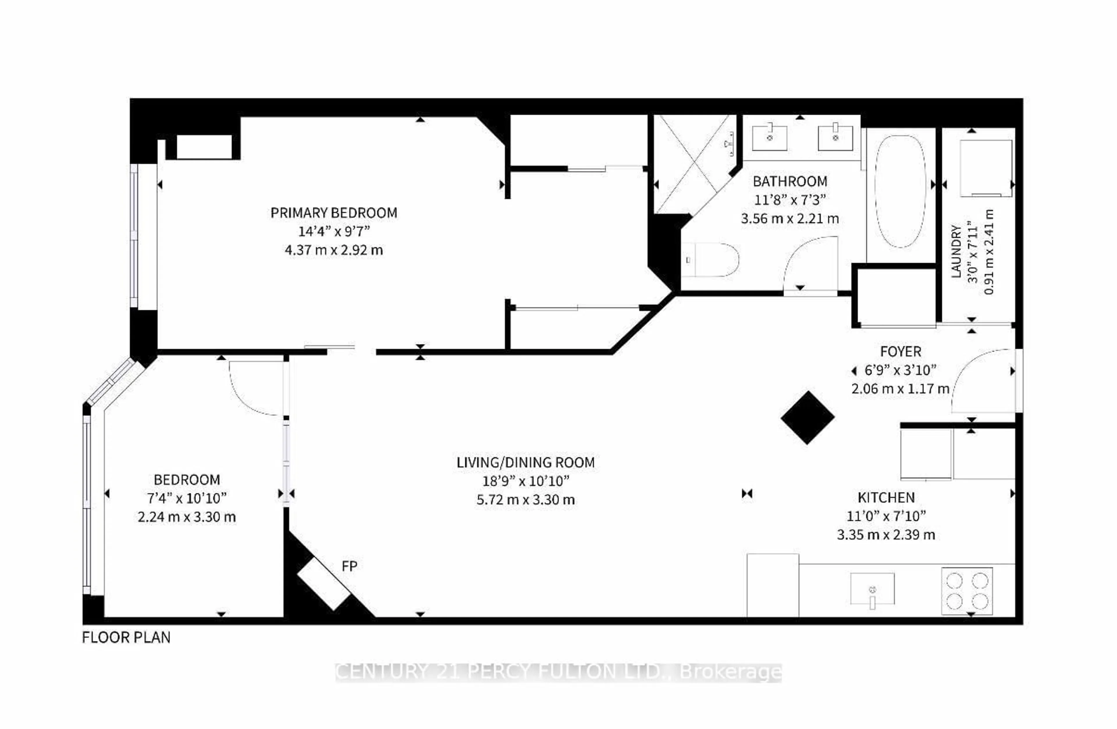 Floor plan for 1 Ripley Ave #302, Toronto Ontario M6S 4Z6