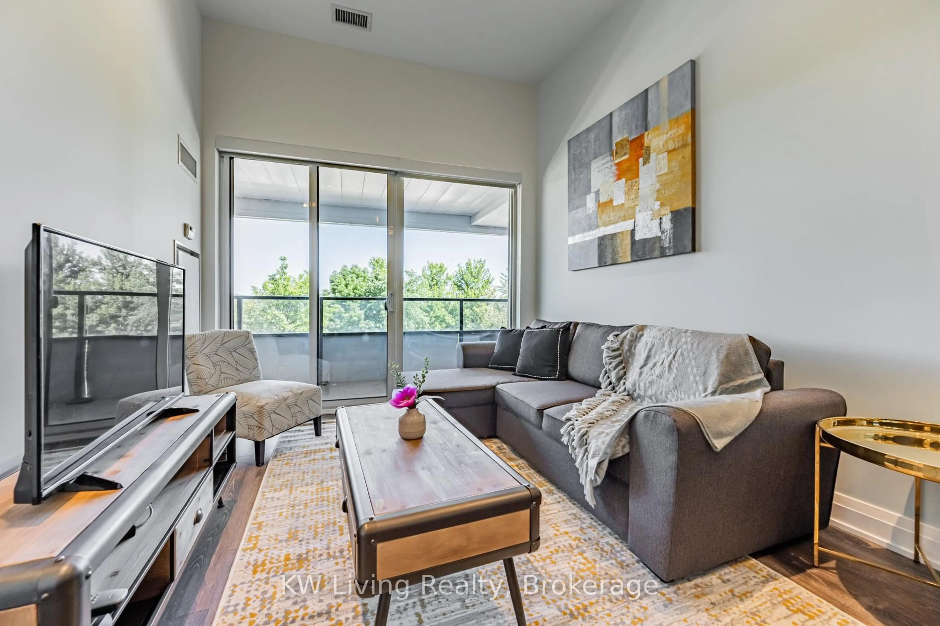 Living room with furniture, unknown for 20 Shore Breeze Dr #M09, Toronto Ontario M8V 1A1