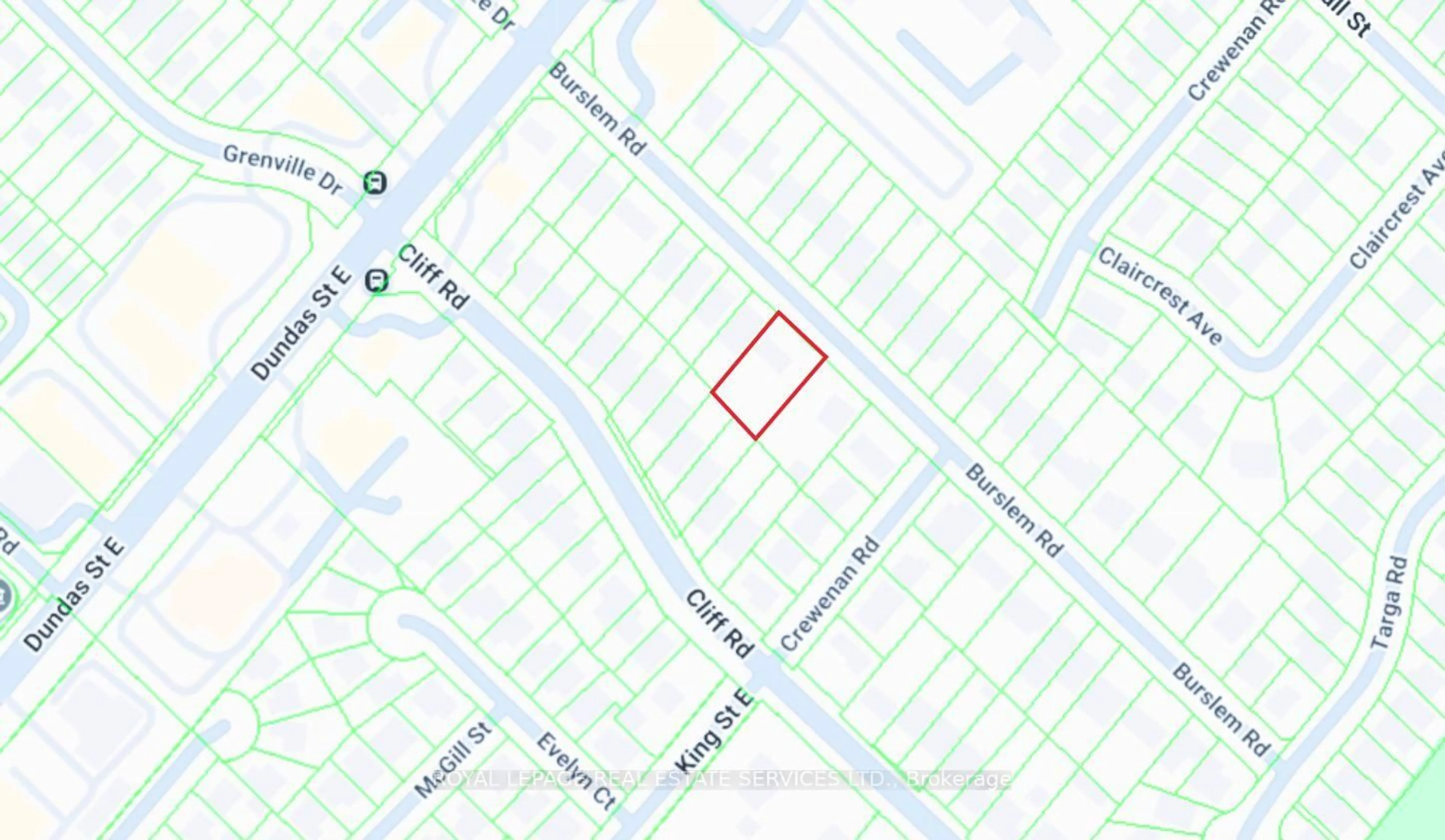 Picture of a map for 2556 Burslem Rd, Mississauga Ontario L5A 2R6
