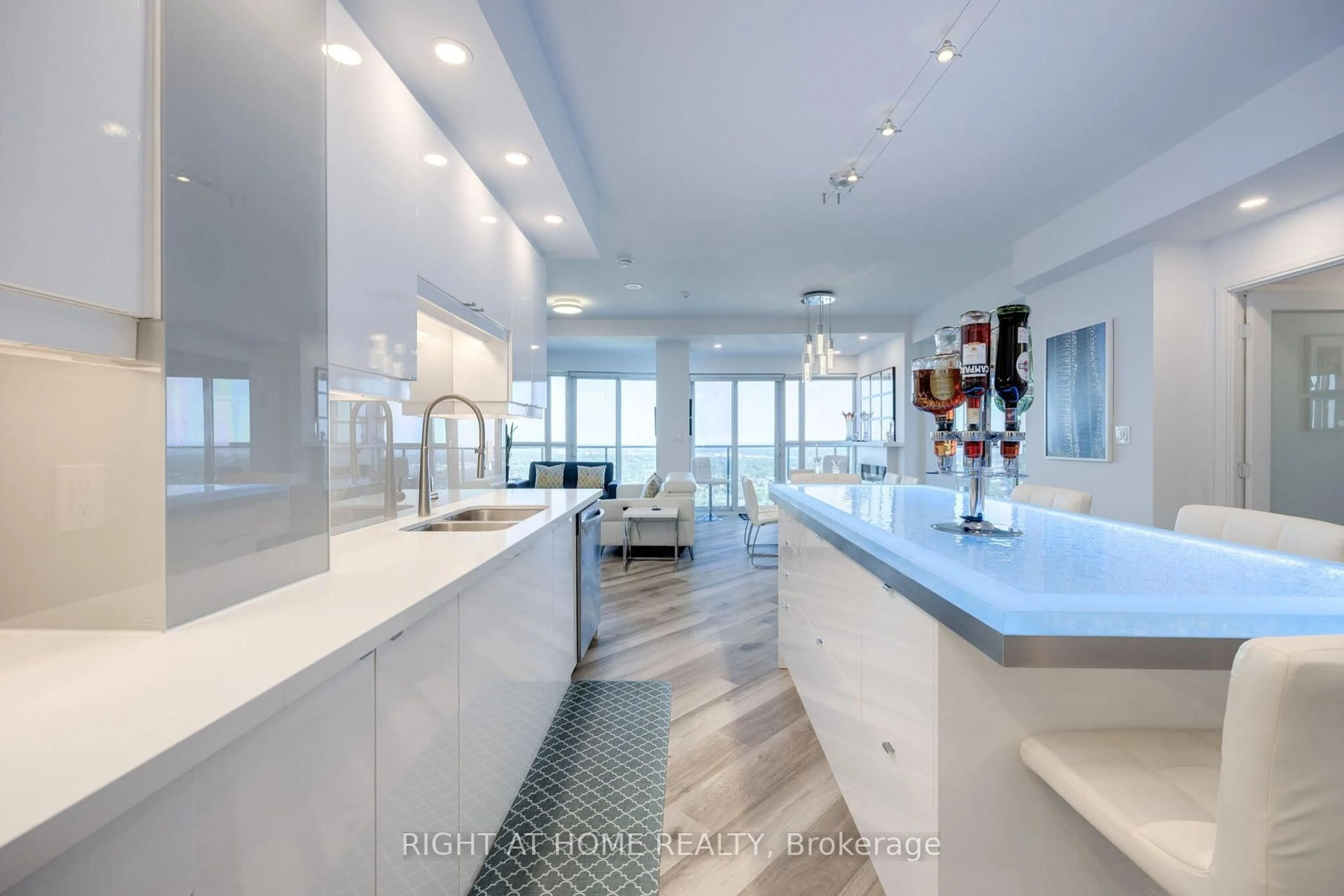 Contemporary kitchen, ceramic/tile floor for 60 Absolute Ave #3601, Mississauga Ontario L4Z 0A9