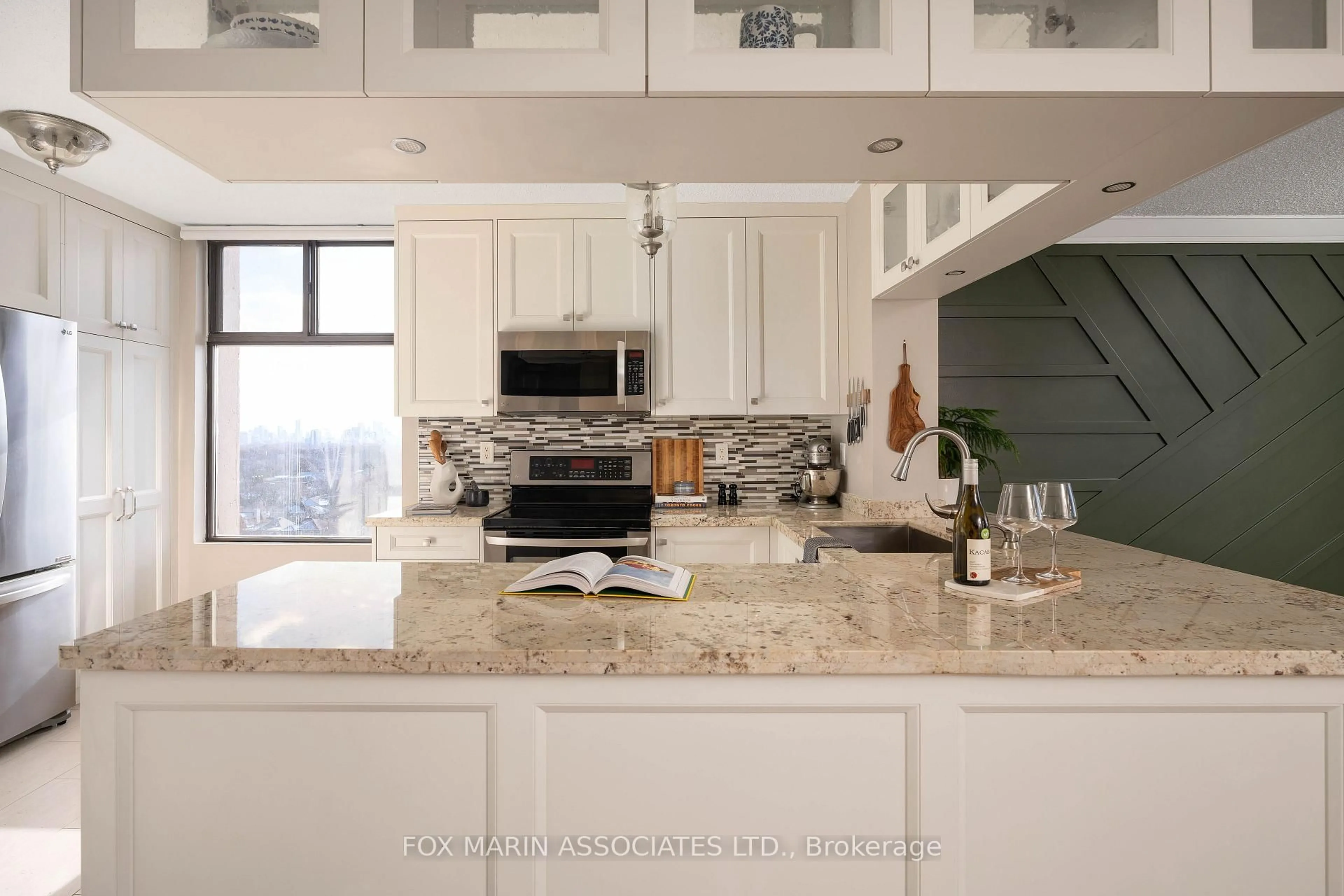 Contemporary kitchen, ceramic/tile floor for 135 Marlee Ave #1201, Toronto Ontario M6B 4C6