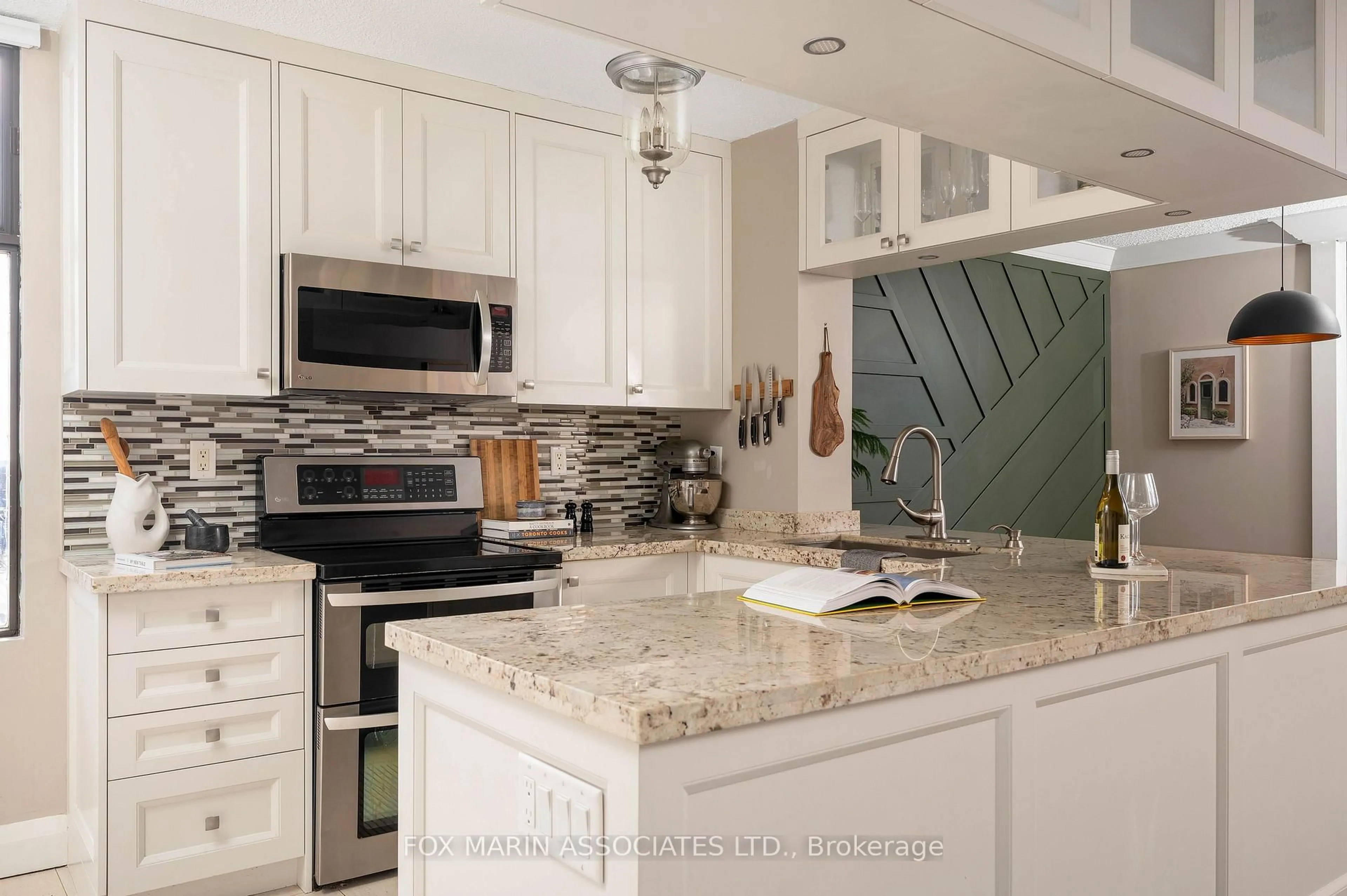 Contemporary kitchen, ceramic/tile floor for 135 Marlee Ave #1201, Toronto Ontario M6B 4C6