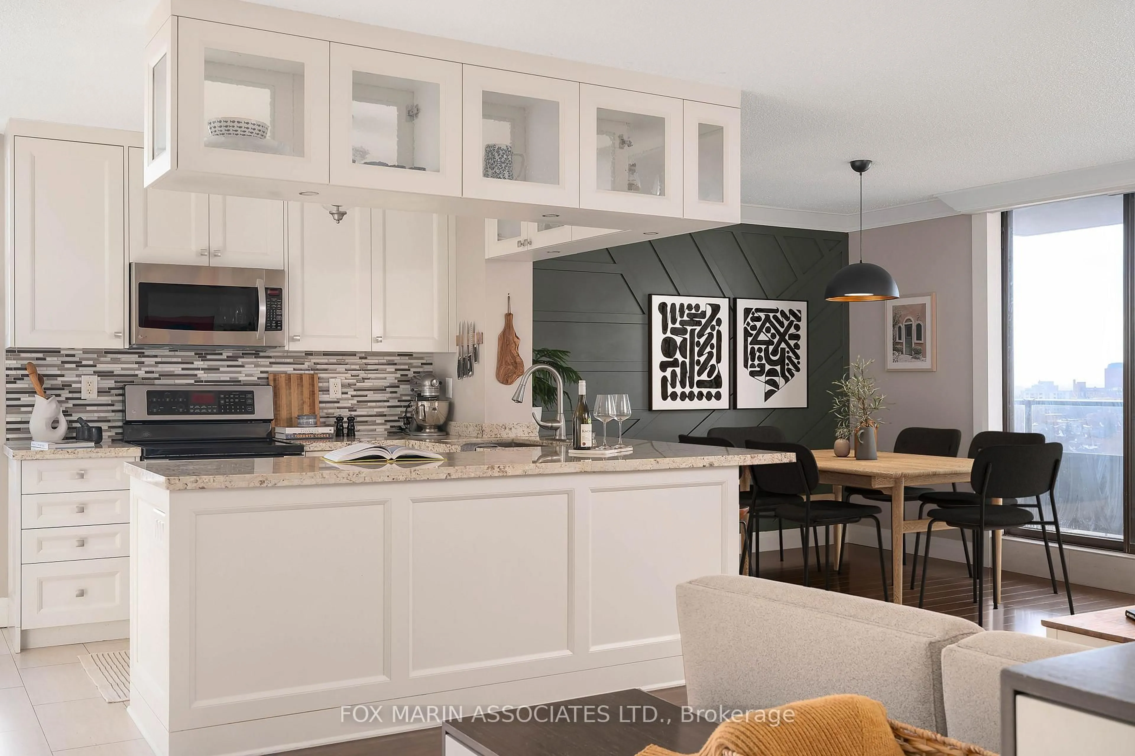 Open concept kitchen, ceramic/tile floor for 135 Marlee Ave #1201, Toronto Ontario M6B 4C6