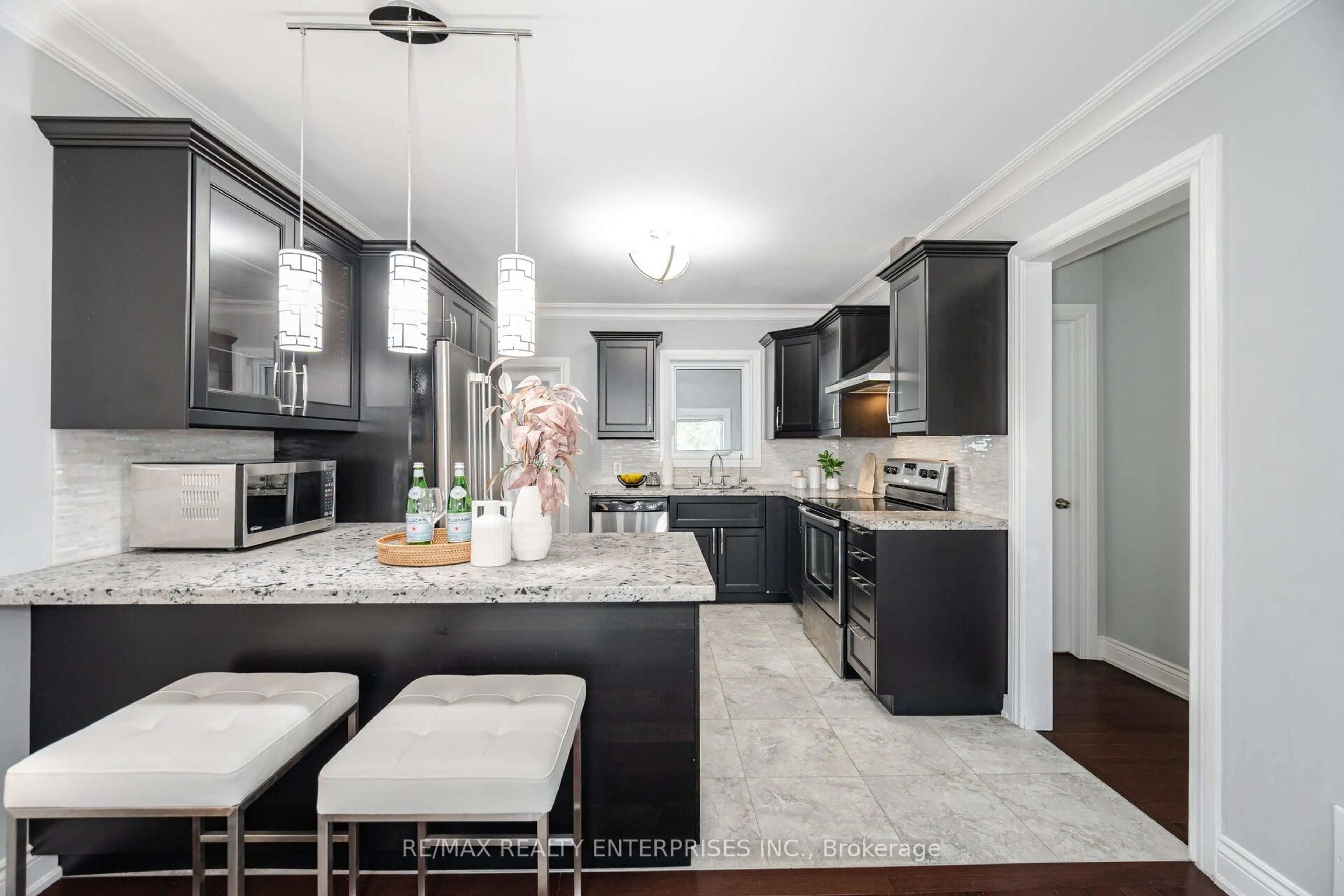 Contemporary kitchen, ceramic/tile floor for 96 Manitoba St, Toronto Ontario M8Y 1C9