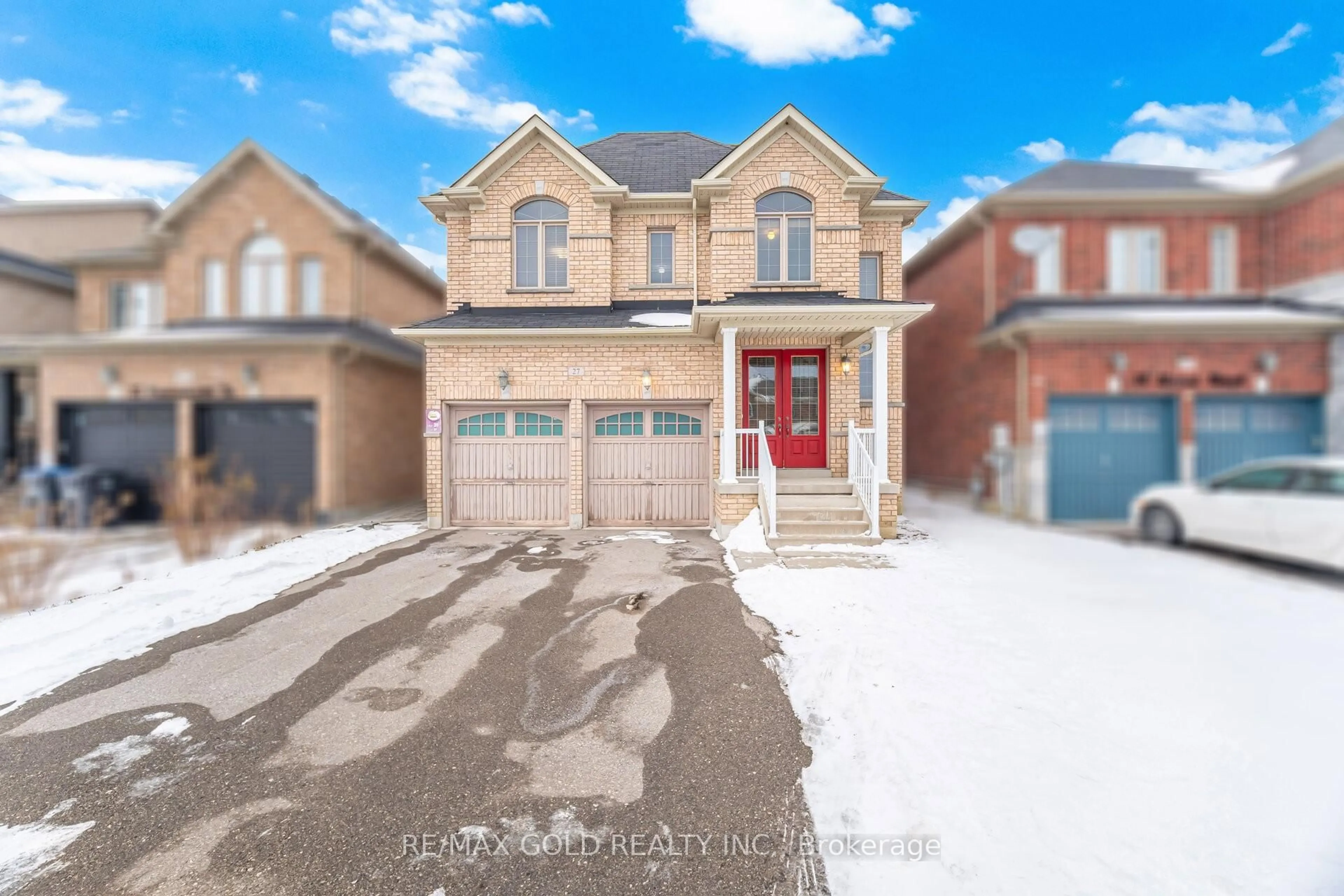 Home with brick exterior material, street for 27 Drummondville Dr, Brampton Ontario L6P 3S5