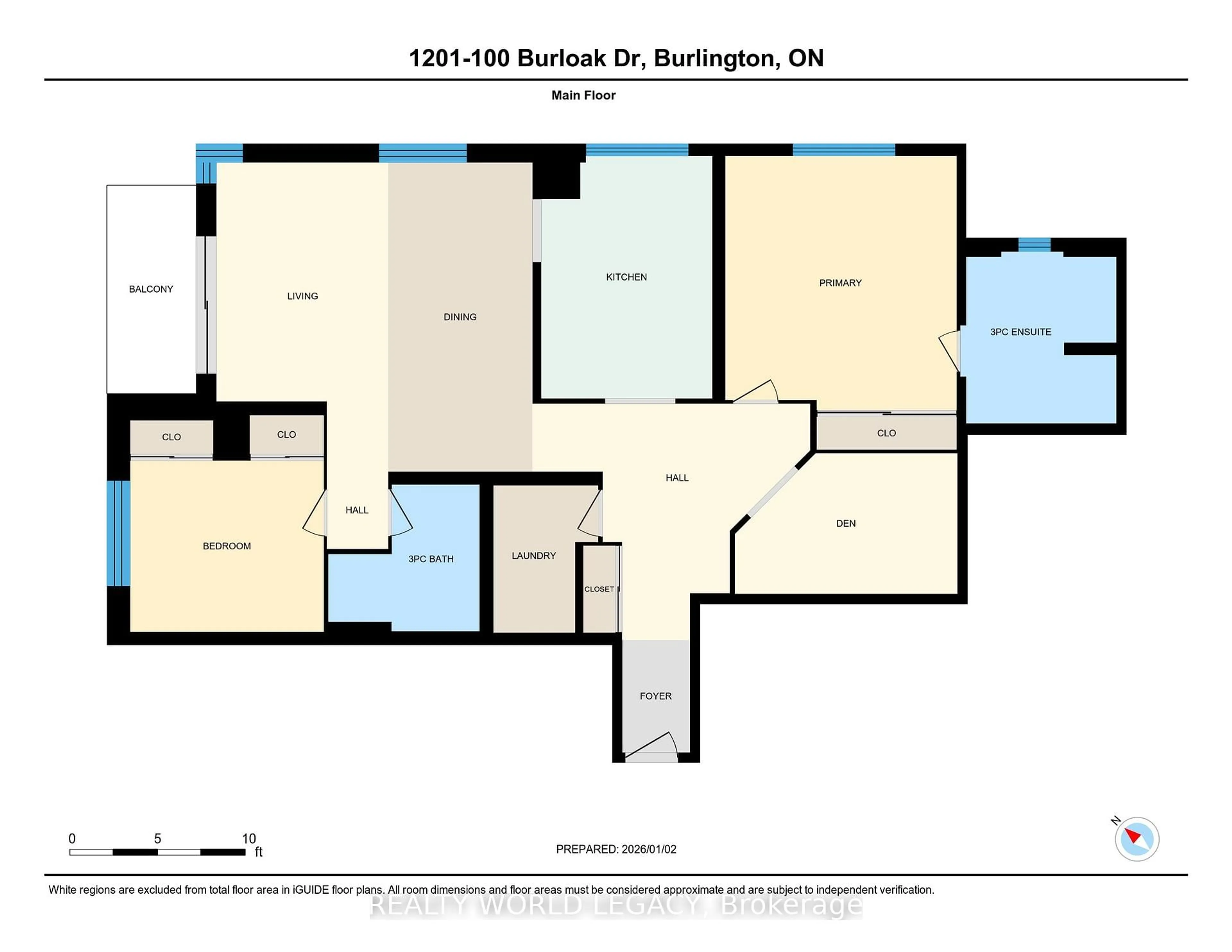 Floor plan for 100 Burloak Dr #1201, Burlington Ontario L7L 6P6