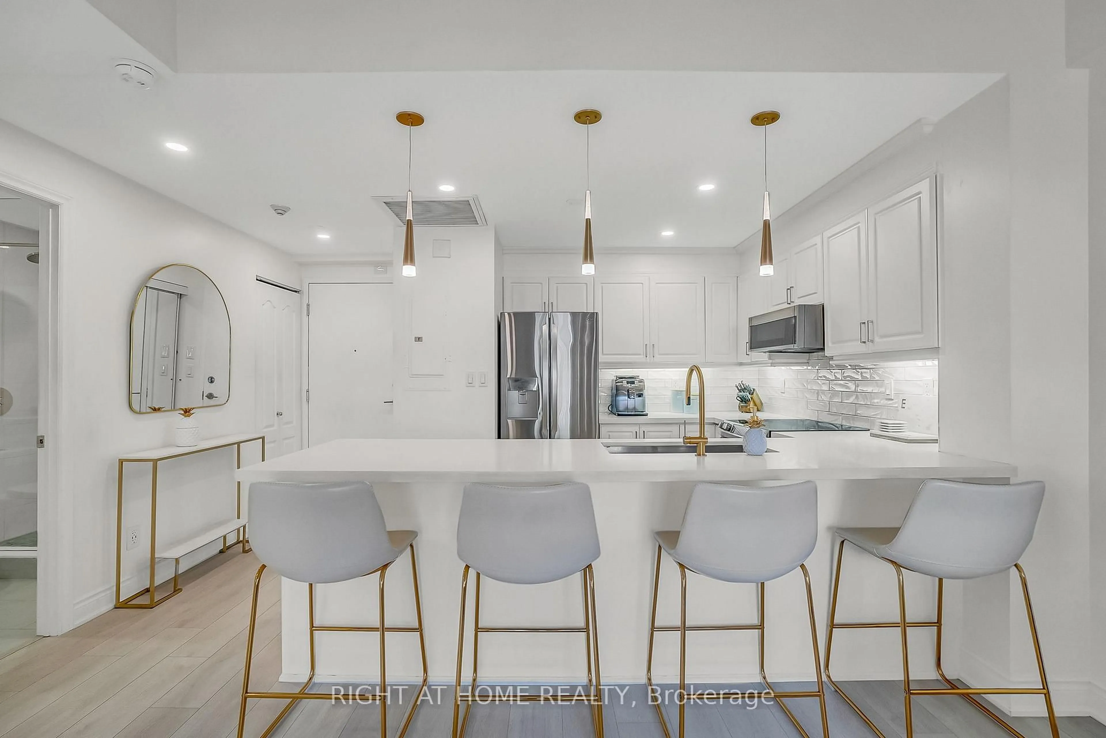 Open concept kitchen, ceramic/tile floor for 4198 Dundas St #205, Toronto Ontario M8X 1Y6