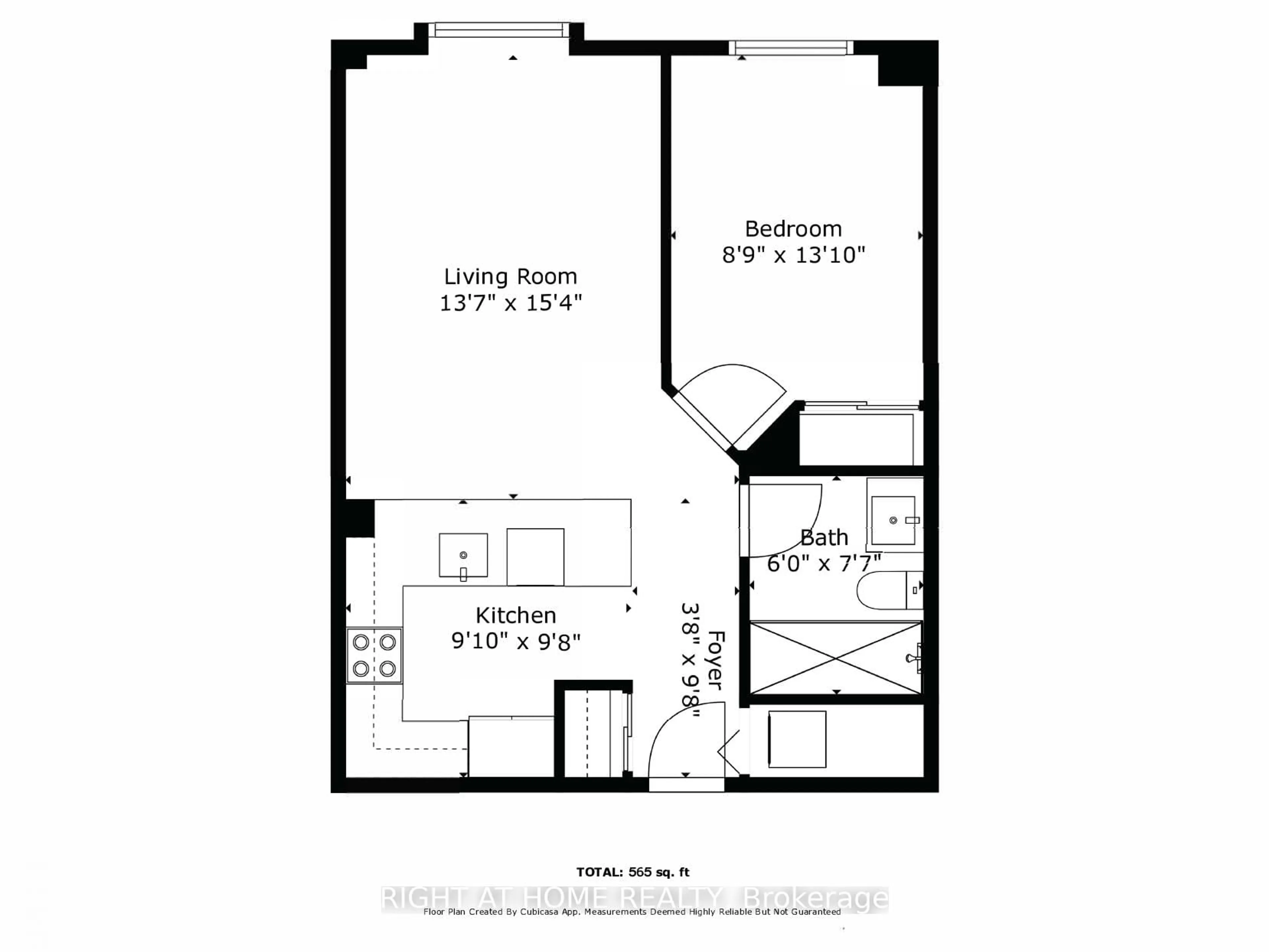 Floor plan for 4198 Dundas St #205, Toronto Ontario M8X 1Y6