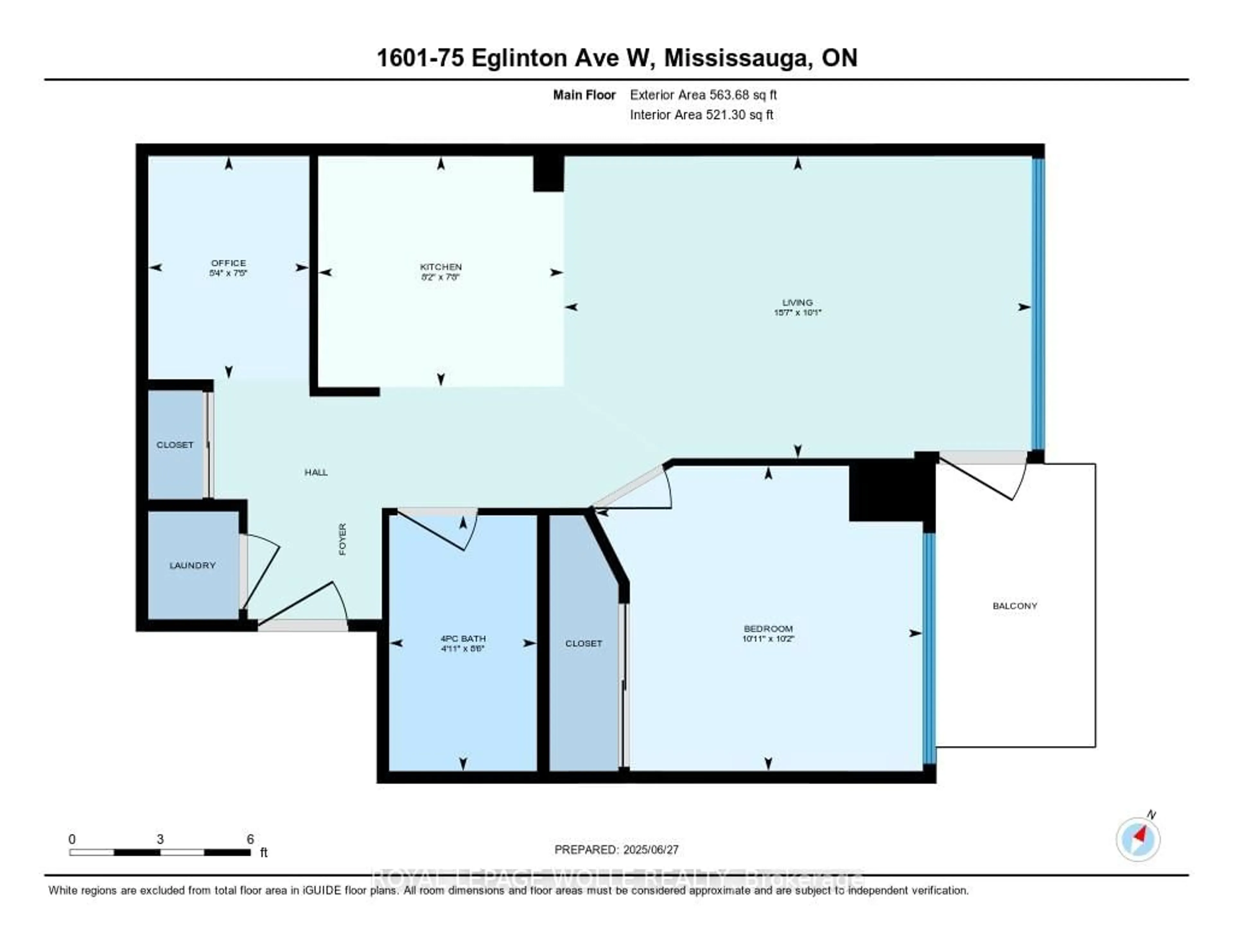 Floor plan for 75 Eglinton Ave #1601, Mississauga Ontario L5R 0E5