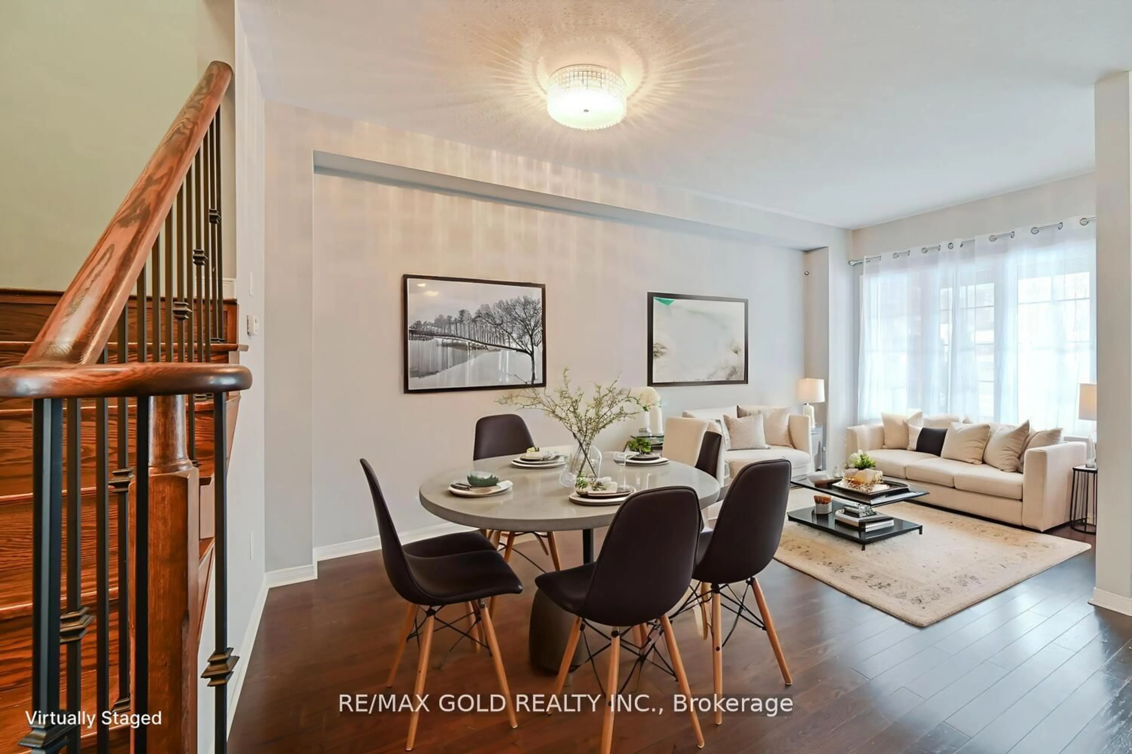 Dining room, wood/laminate floor for 67 Zelda Rd, Brampton Ontario L6R 3V4