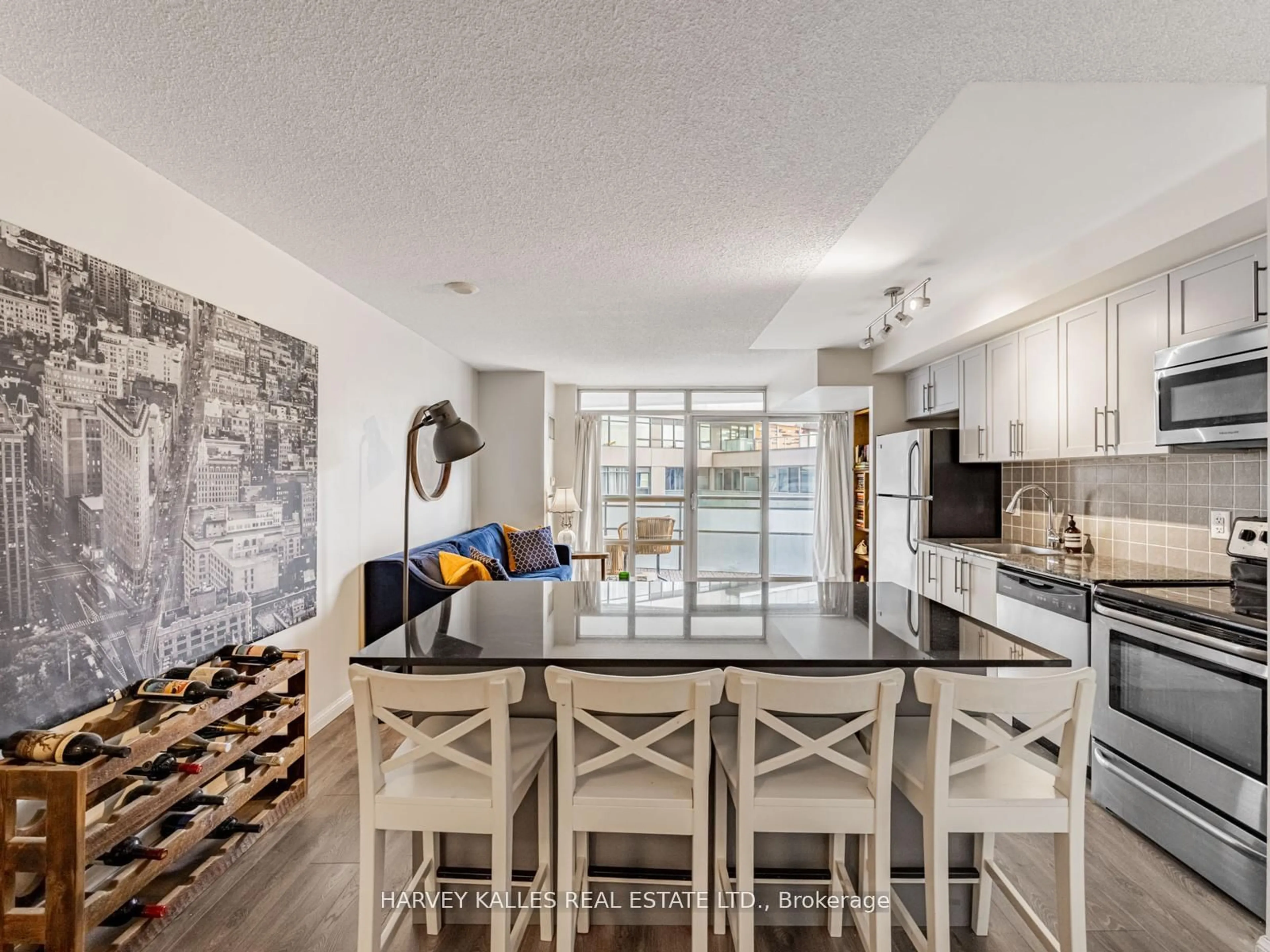 Open concept kitchen, ceramic/tile floor for 38 Joe Shuster Way #703, Toronto Ontario M6K 0A5