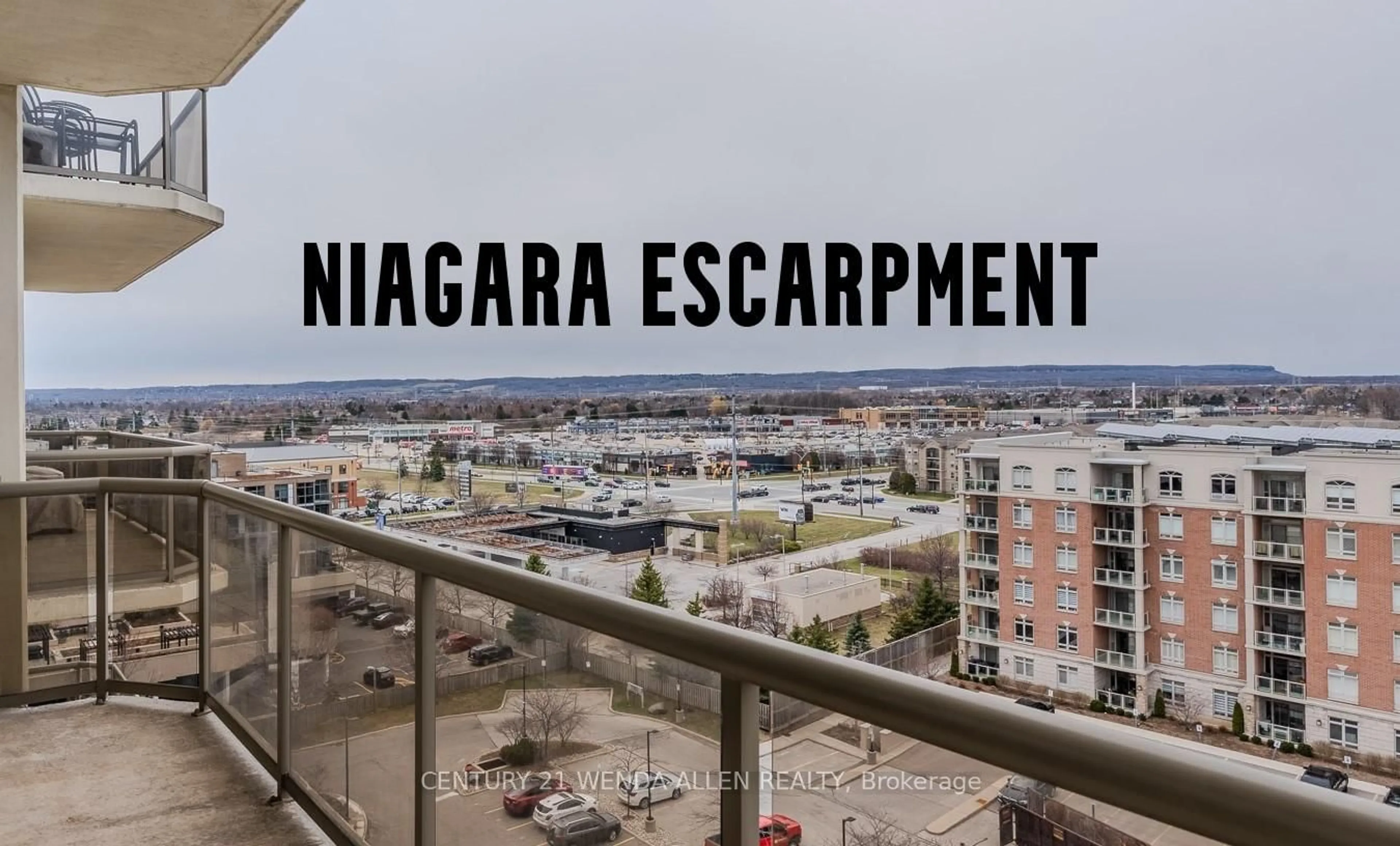 Balcony in the apartment, city buildings view from balcony for 1998 Ironstone Dr #909, Burlington Ontario L7L 7P7