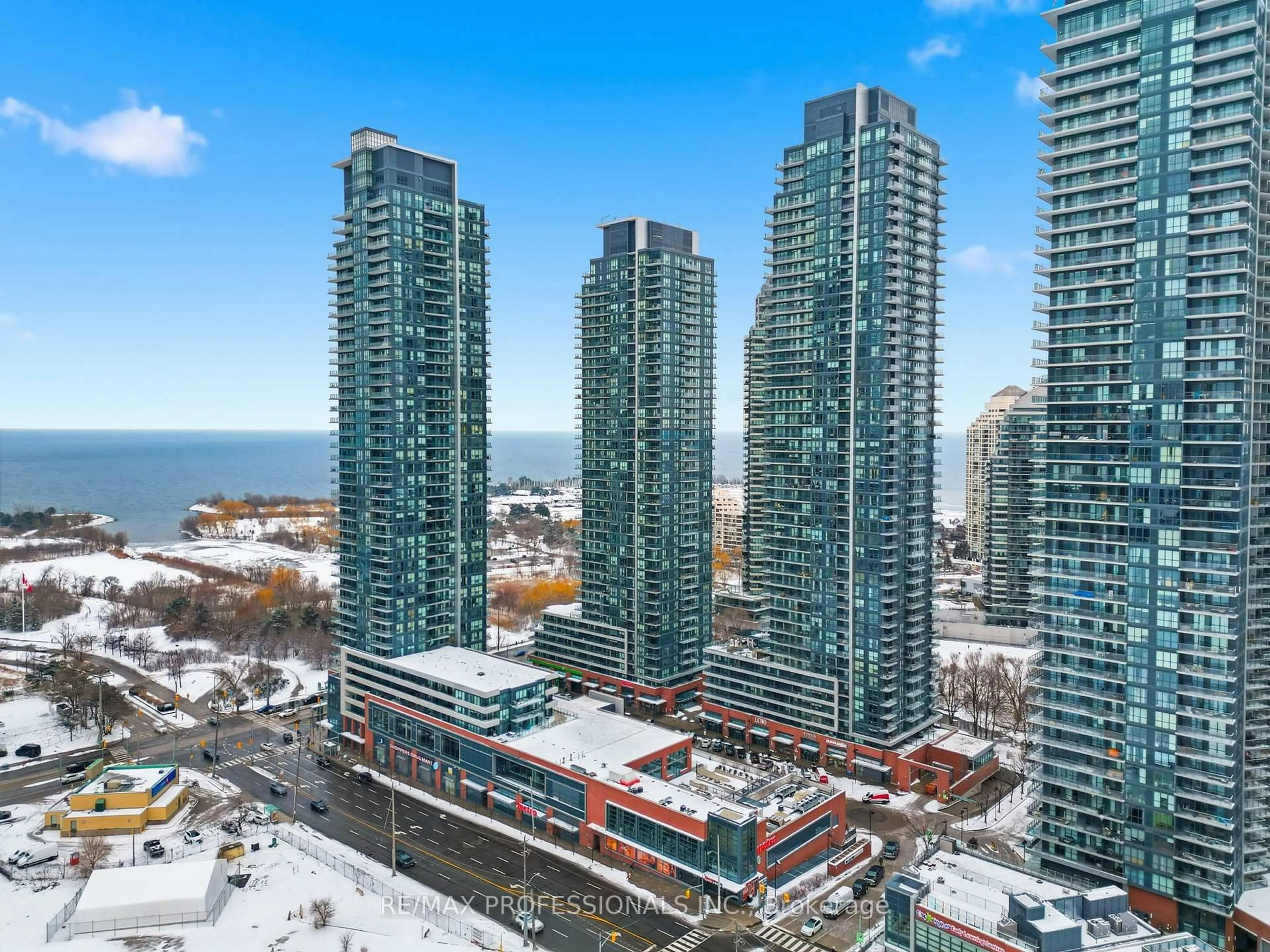A pic from outside/outdoor area/front of a property/back of a property/a pic from drone, city buildings view from balcony for 2212 Lake Shore Blvd #4003, Toronto Ontario M8V 0C2