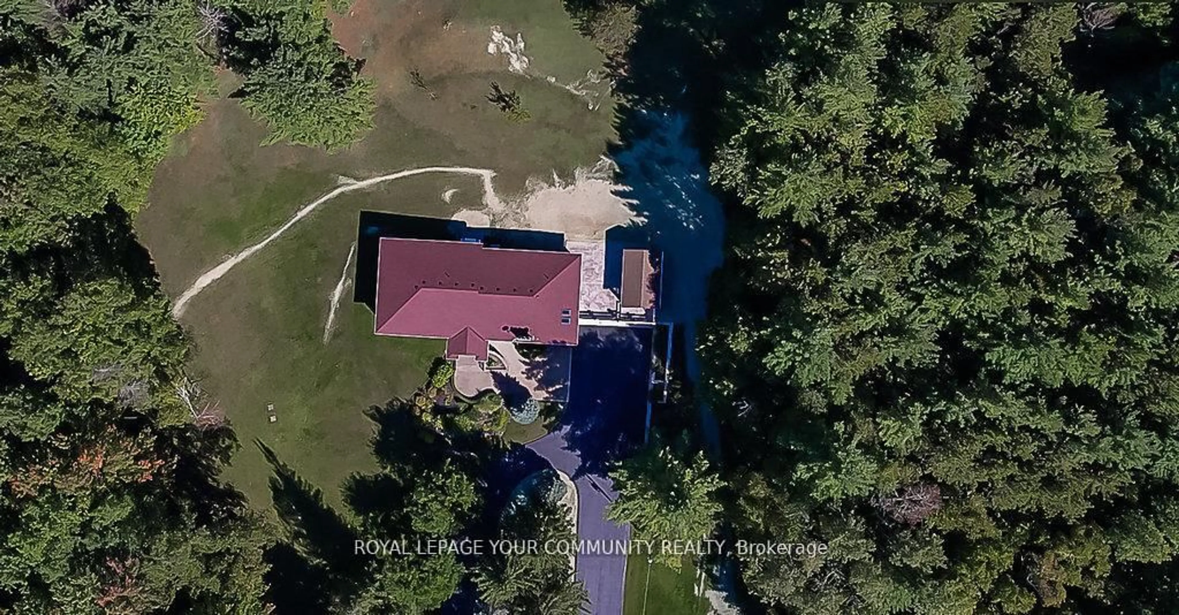 A pic from outside/outdoor area/front of a property/back of a property/a pic from drone, water/lake/river/ocean view for 8339 Finnerty Sdrd, Caledon Ontario L0N 1E0