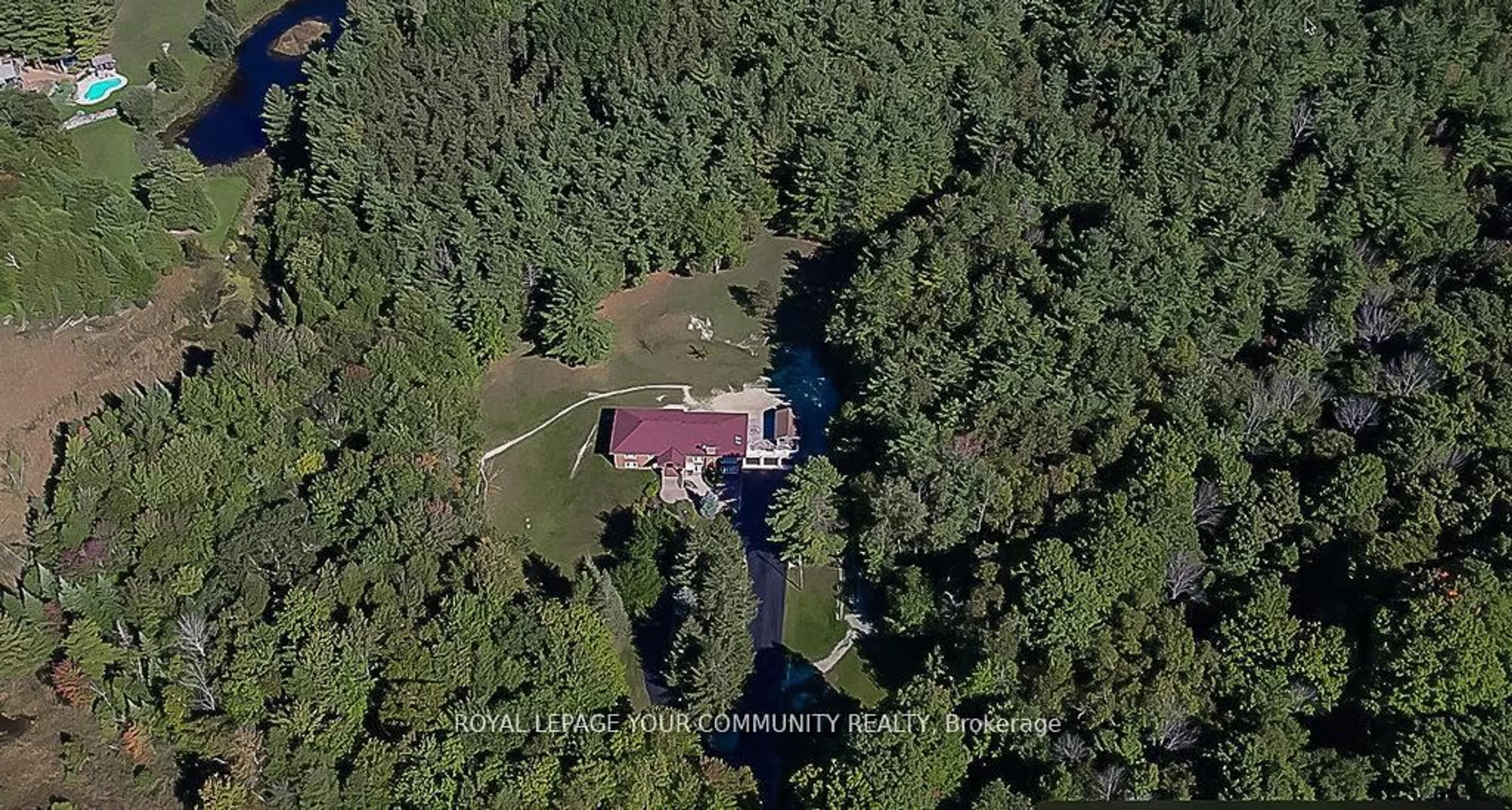 A pic from outside/outdoor area/front of a property/back of a property/a pic from drone, forest/trees view for 8339 Finnerty Sdrd, Caledon Ontario L0N 1E0
