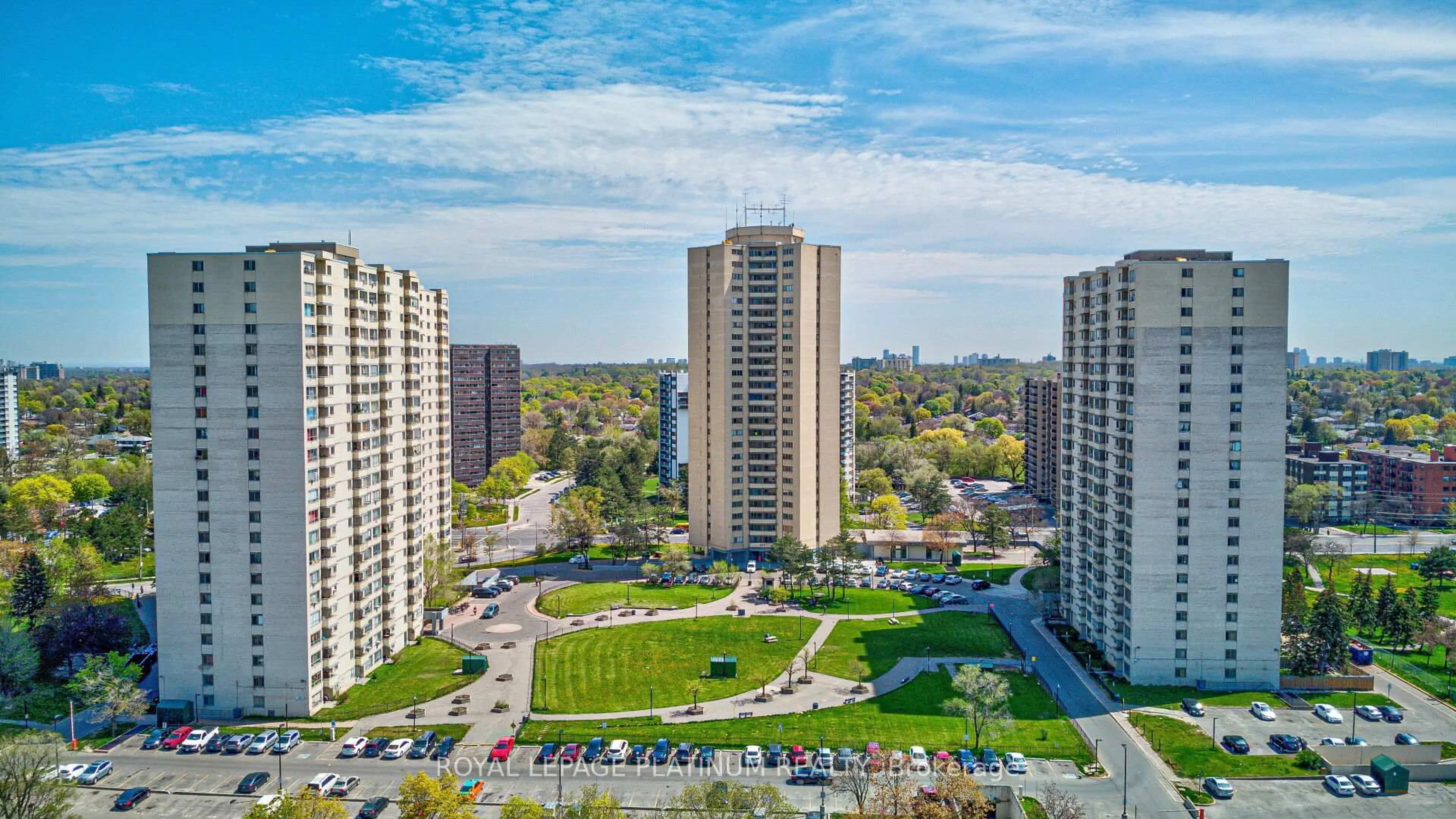A pic from outside/outdoor area/front of a property/back of a property/a pic from drone, city buildings view from balcony for 330 Dixon Rd #408, Toronto Ontario M9R 1S9