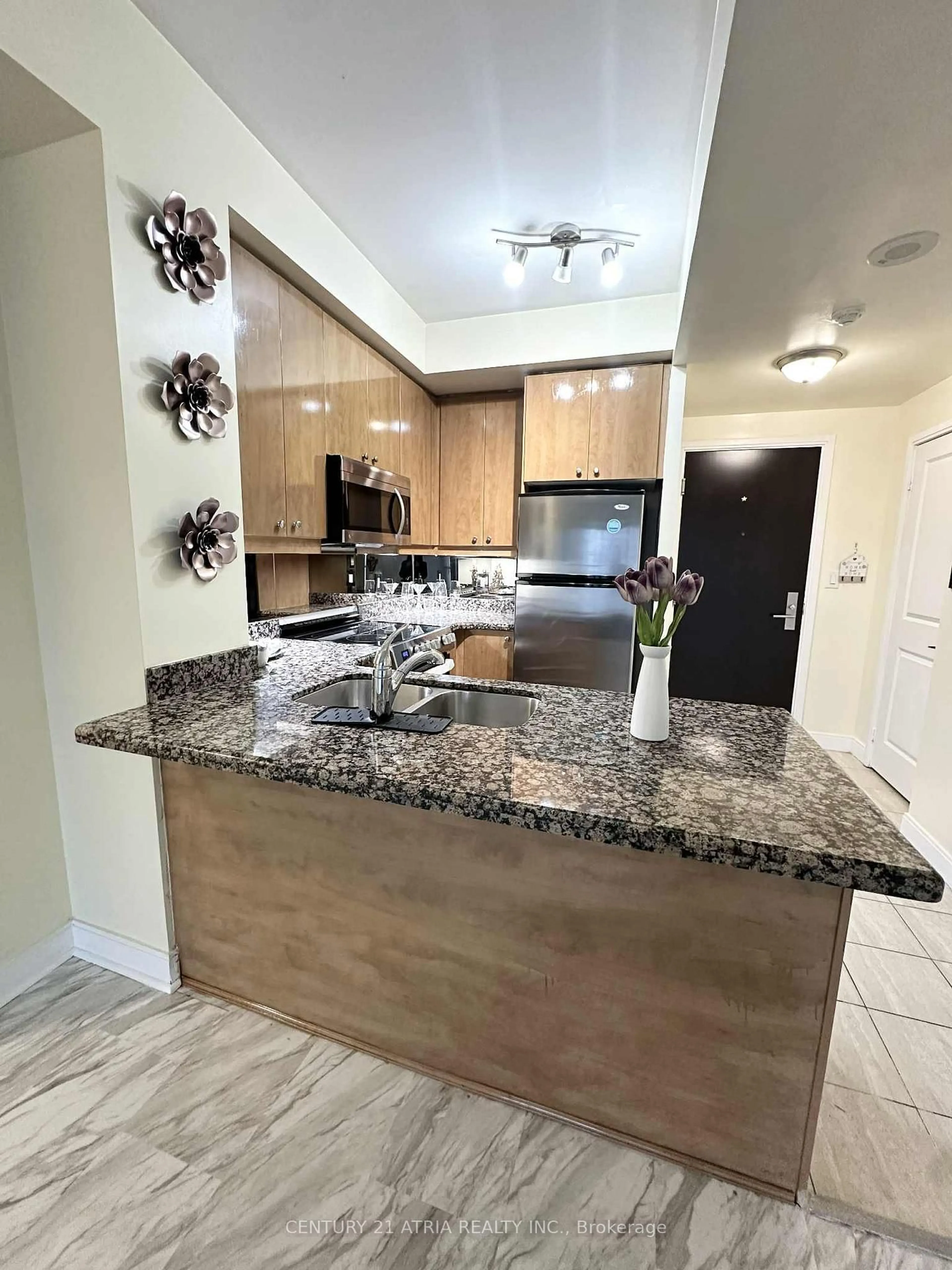 Open concept kitchen, ceramic/tile floor for 50 Absolute Ave #1101, Mississauga Ontario L4Z 0A4