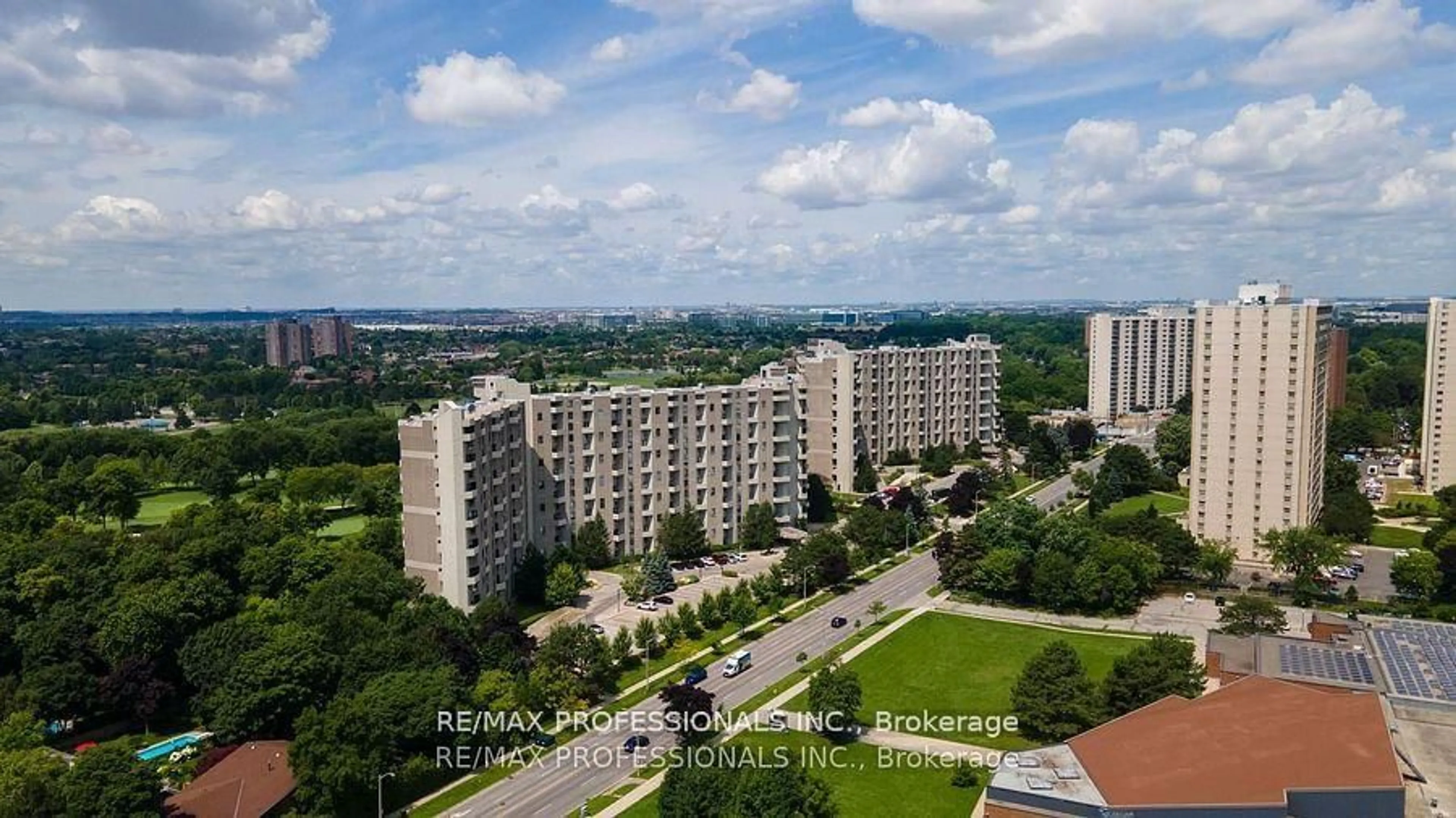 A pic from outside/outdoor area/front of a property/back of a property/a pic from drone, city buildings view from balcony for 296 Mill Rd #E5, Toronto Ontario M9C 4X8
