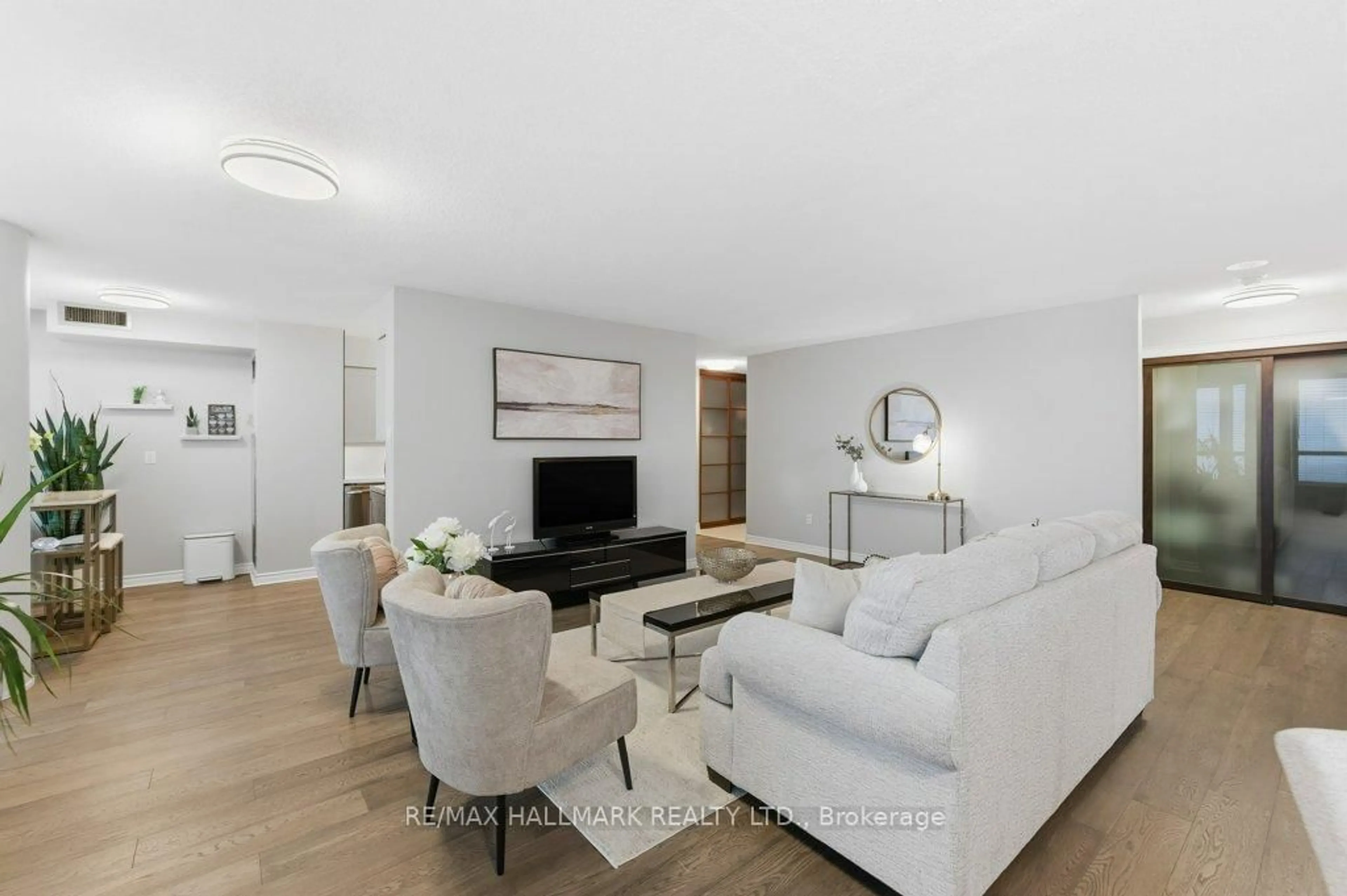 Living room with furniture, unknown for 400 Webb Dr #1209, Mississauga Ontario L5B 3Z7