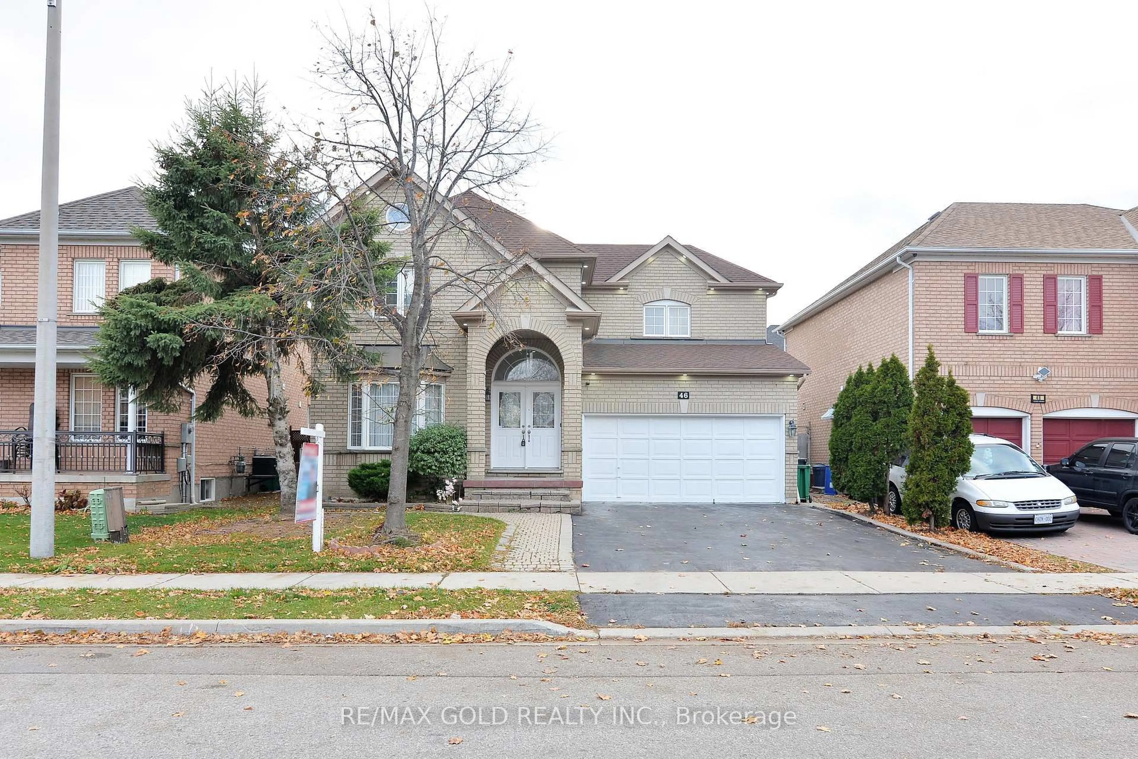Home with brick exterior material, street for 46 Mint Leaf Blvd, Brampton Ontario L6Z 3B7