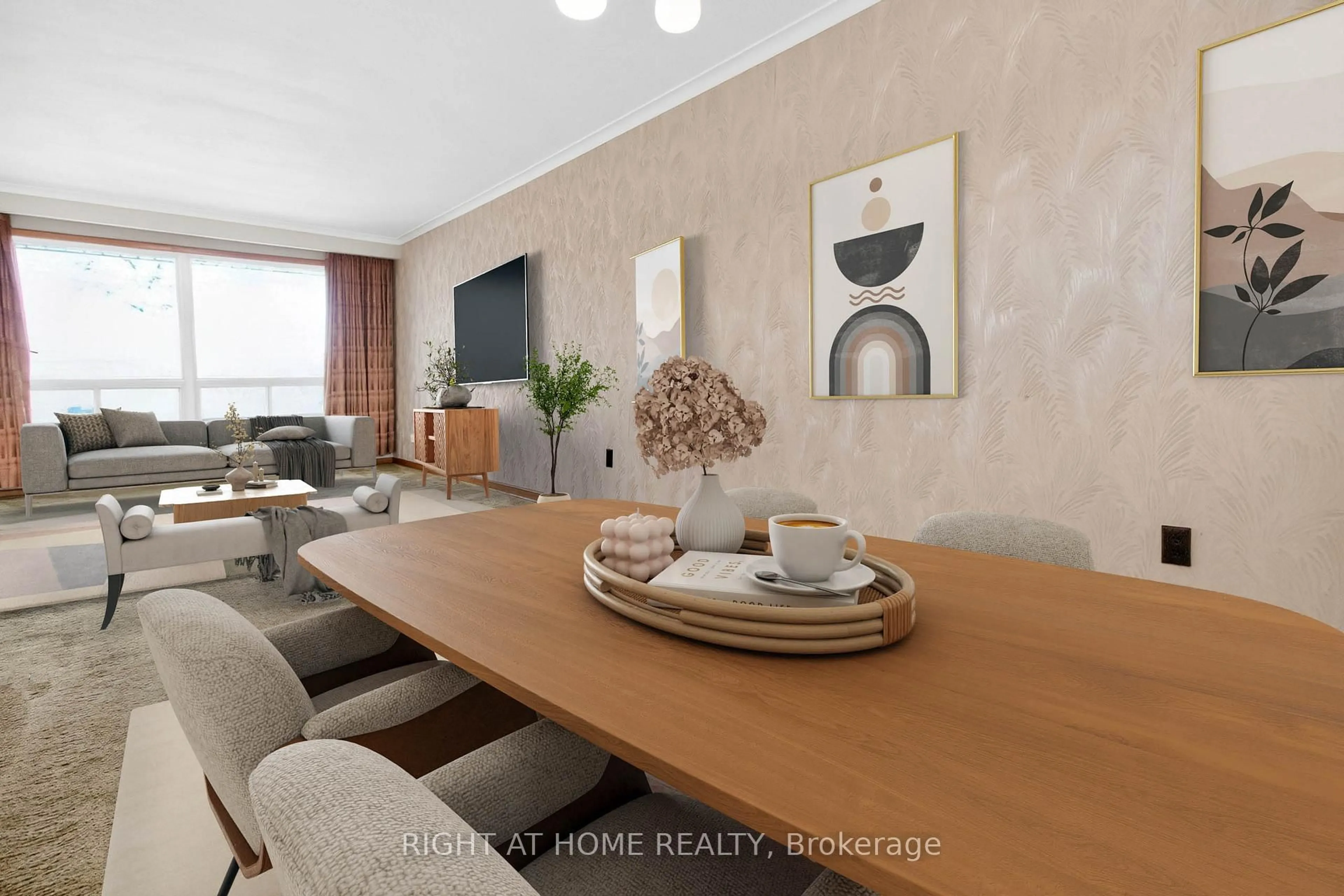 Dining room, wood/laminate floor for 7524 Wrenwood Cres, Mississauga Ontario L4T 2V7