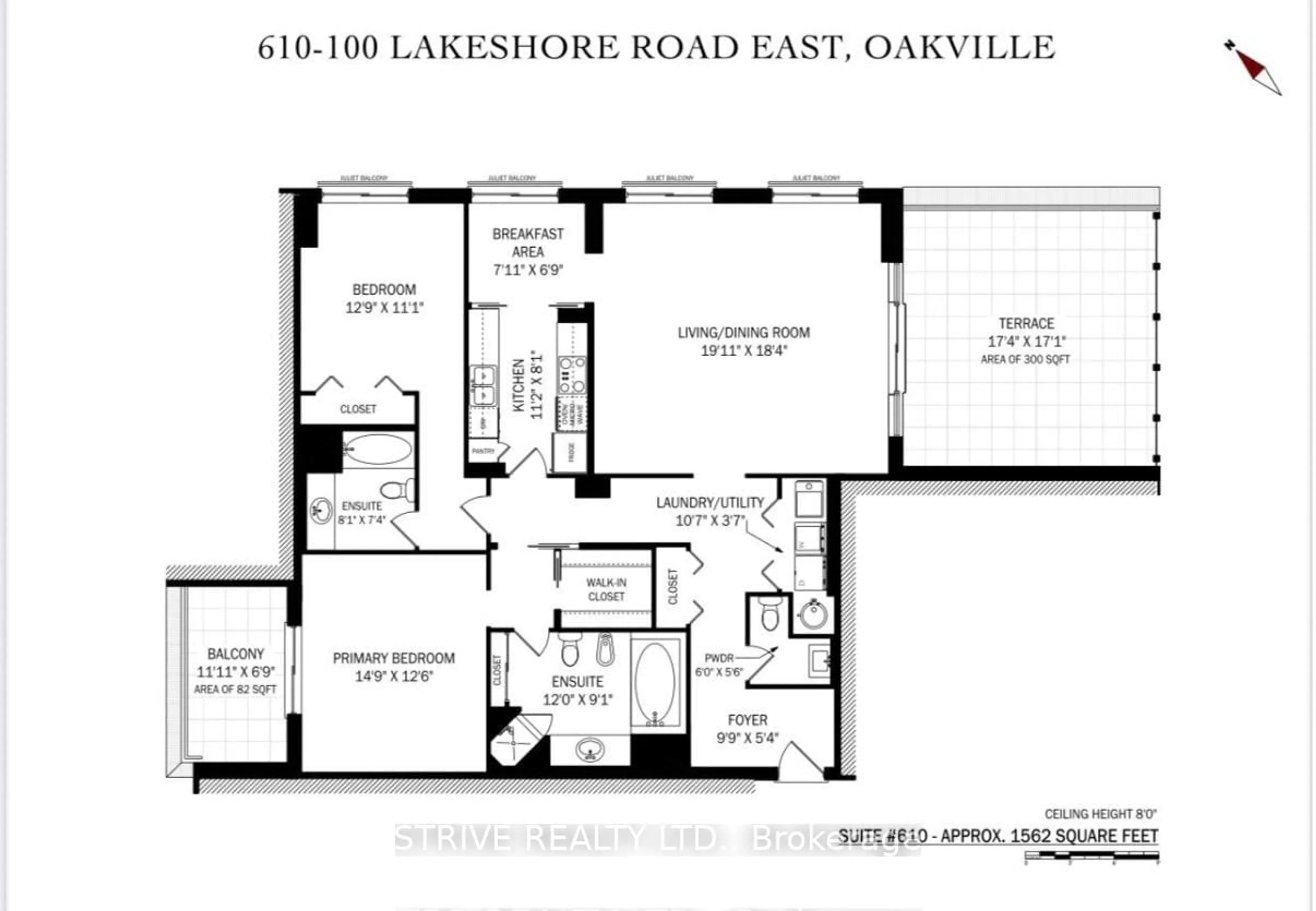 Floor plan for 100 Lakeshore Rd #610, Oakville Ontario L6J 6M9