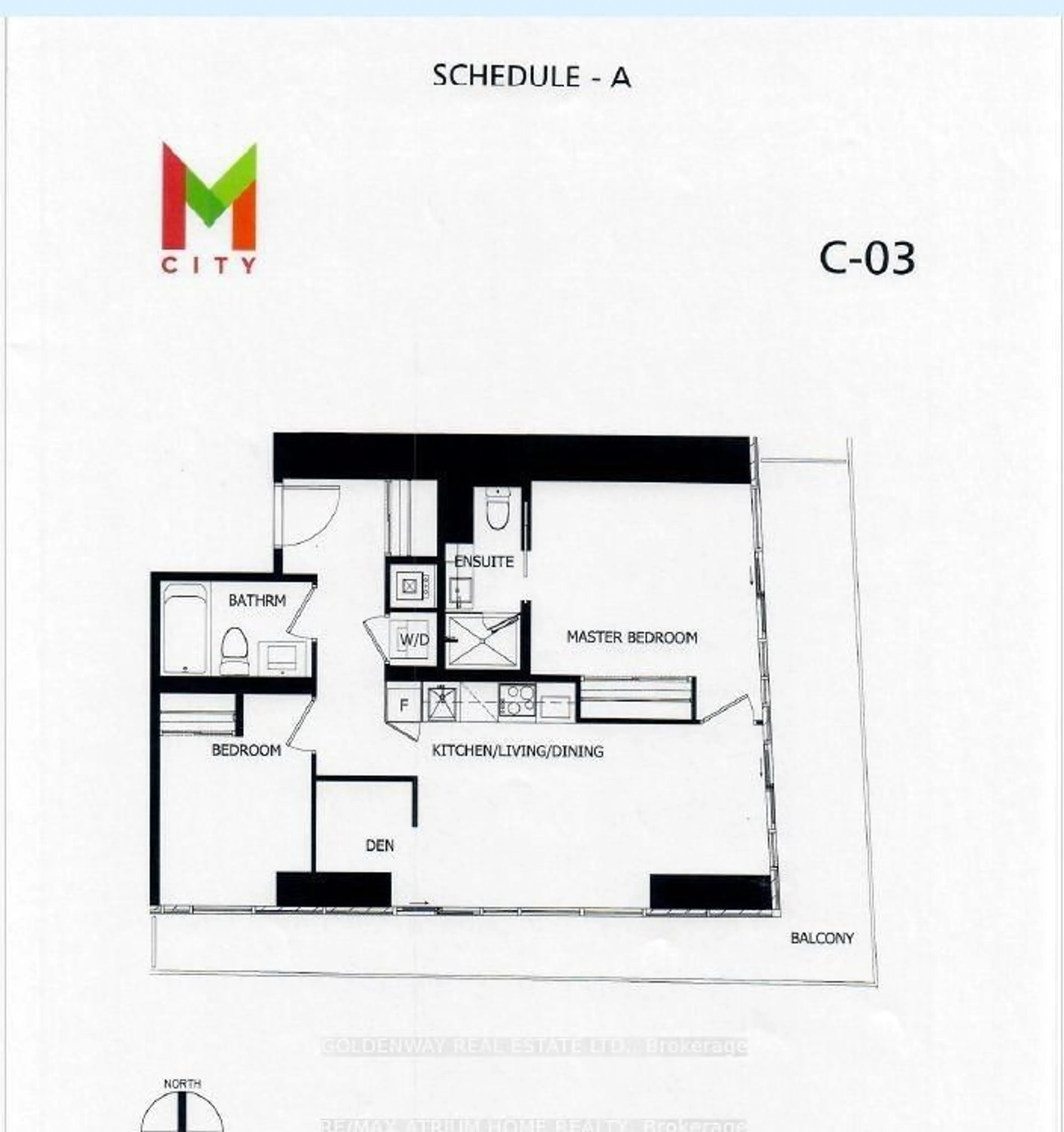 Floor plan for 3900 Confederation Pkwy #2503, Mississauga Ontario L5B 0M3