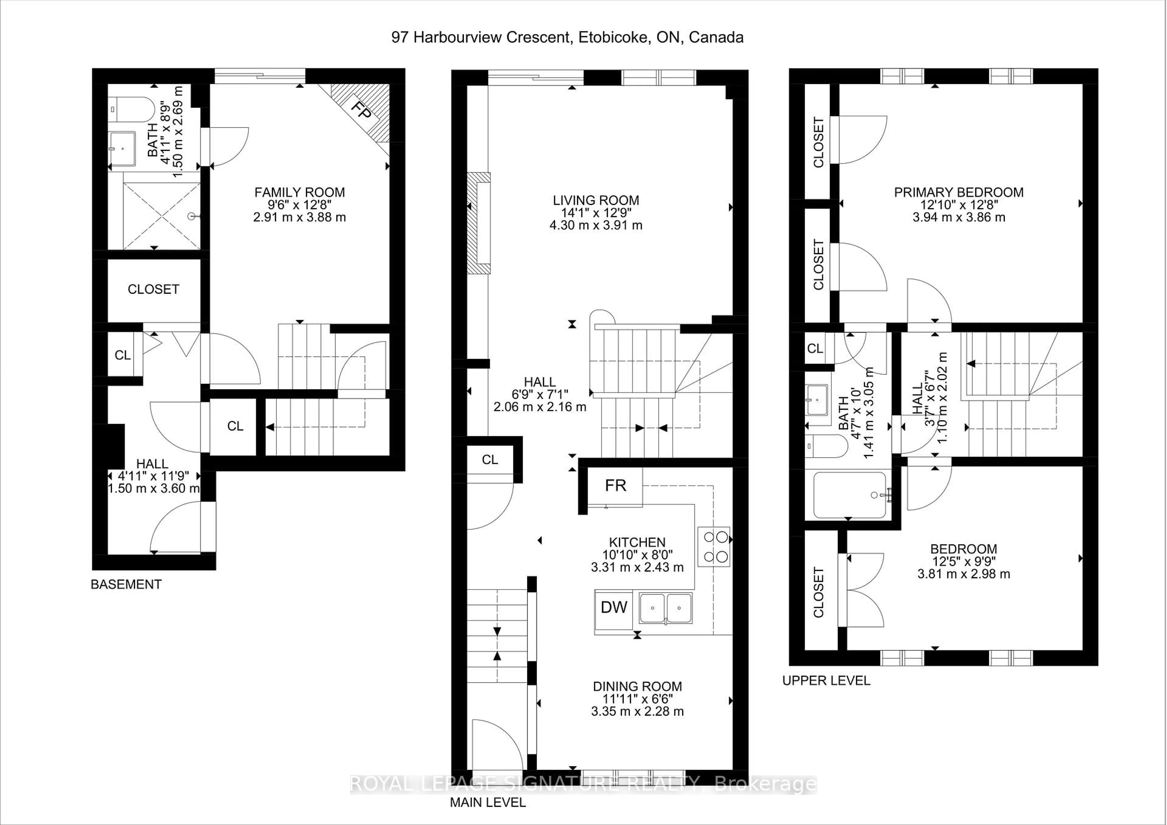 Floor plan for 97 Harbourview Cres, Toronto Ontario M8V 4B1