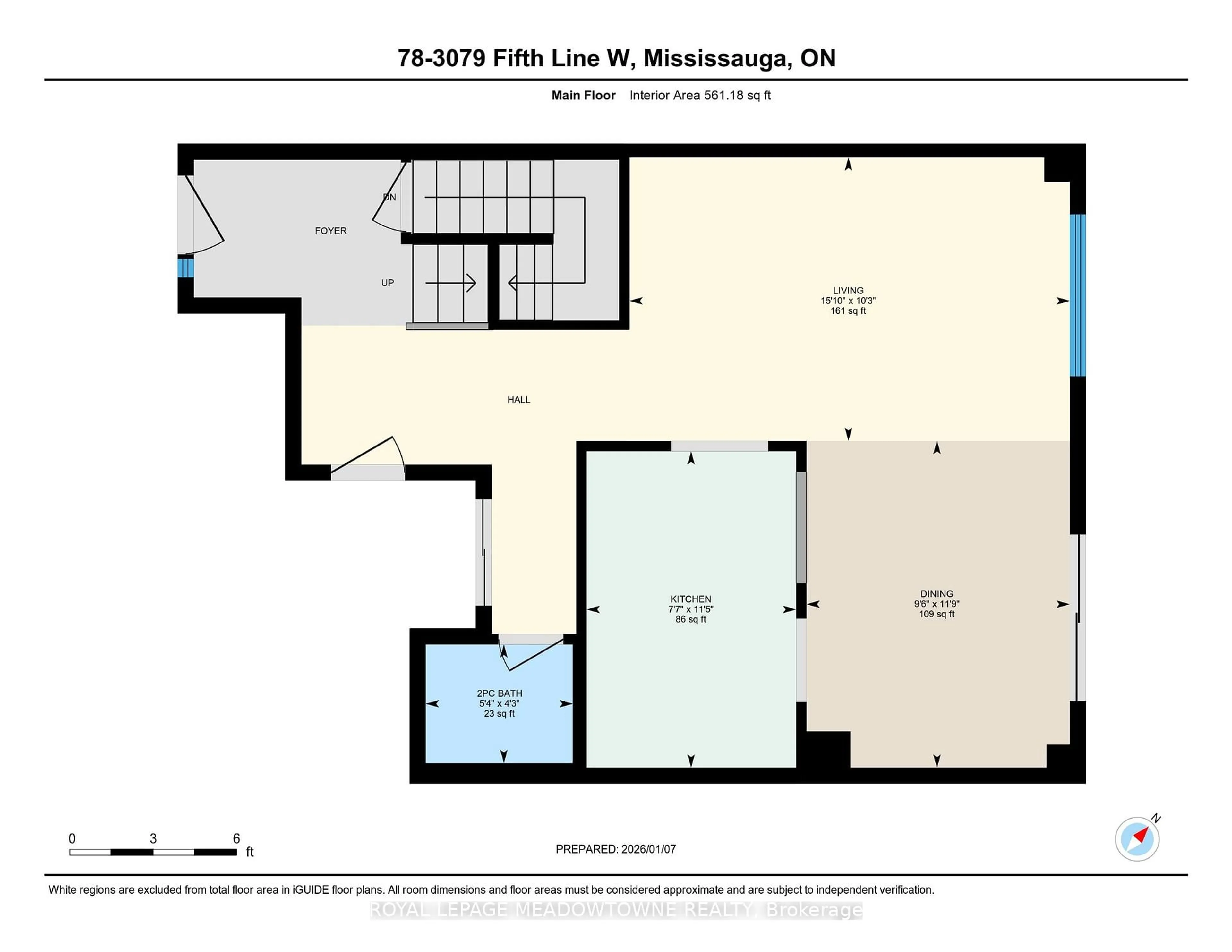 Floor plan for 3079 Fifth Line #78, Mississauga Ontario L5L 3T1
