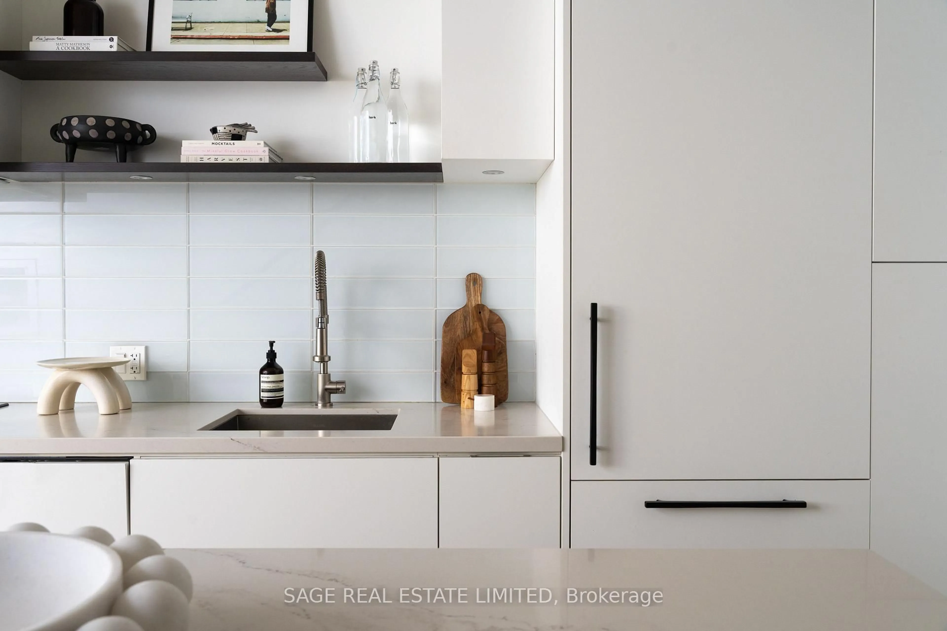 Contemporary kitchen, ceramic/tile floor for 35 Wabash Ave #321, Toronto Ontario M6R 0A9