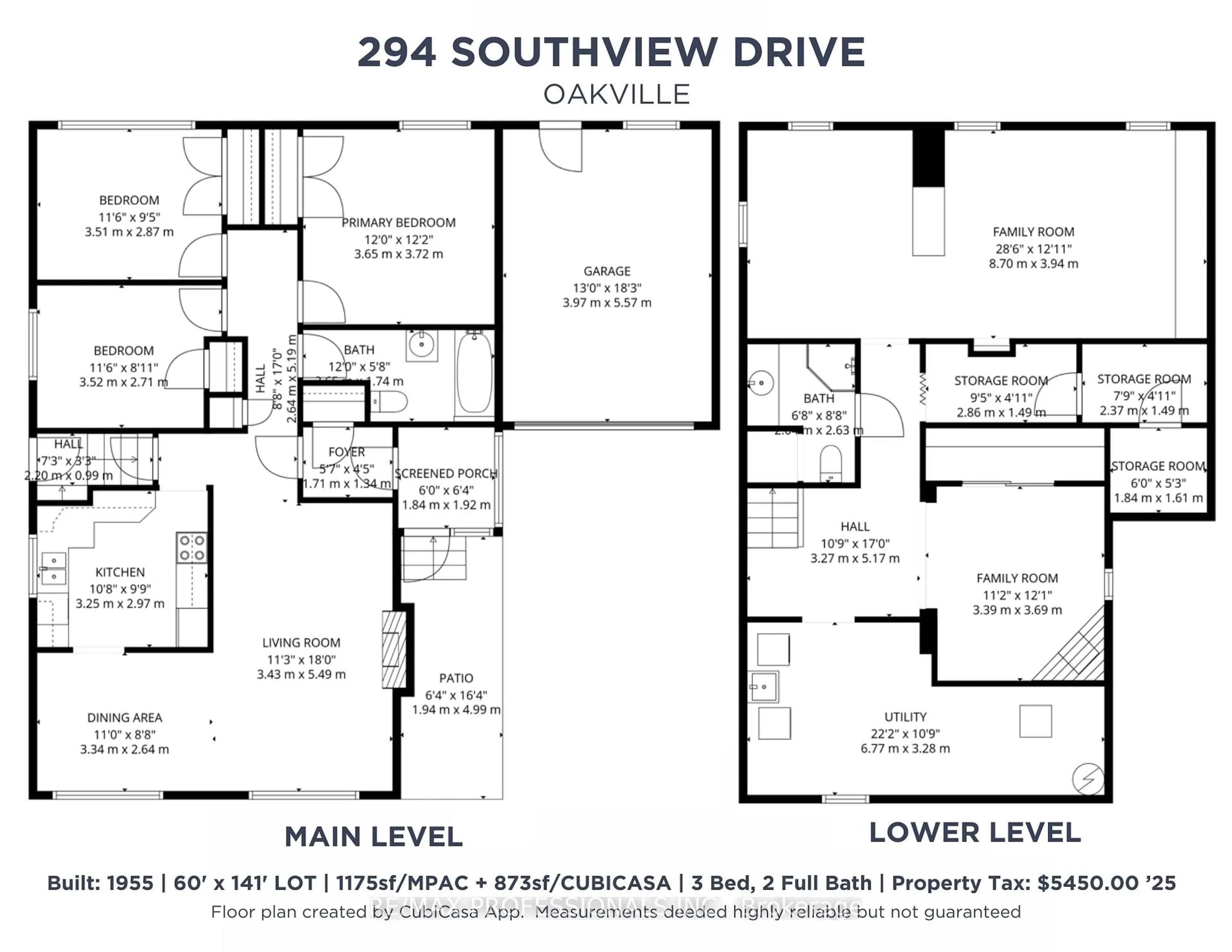 Floor plan for 294 Southview Rd, Oakville Ontario L6K 2P5