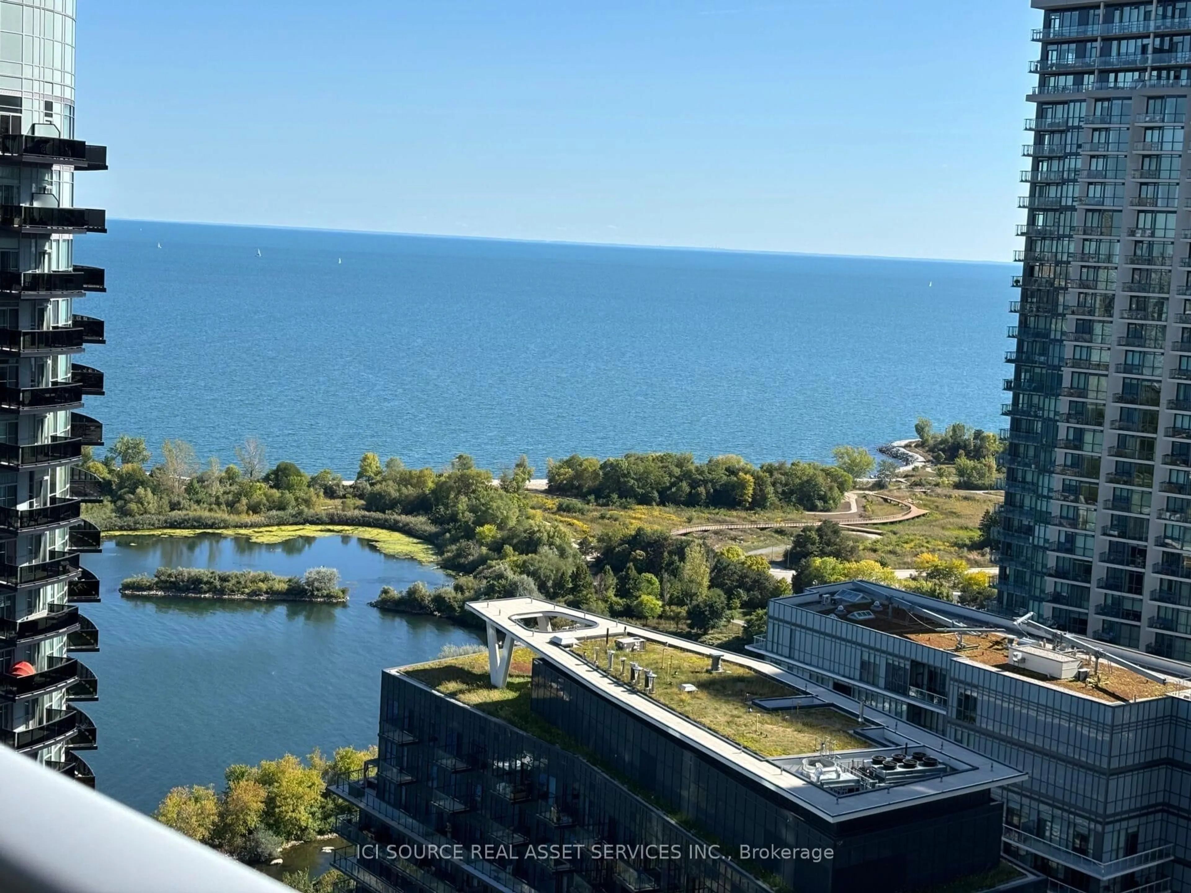 A pic from outside/outdoor area/front of a property/back of a property/a pic from drone, water/lake/river/ocean view for 16 Brookers Lane #3008, Toronto Ontario M8V 0A5