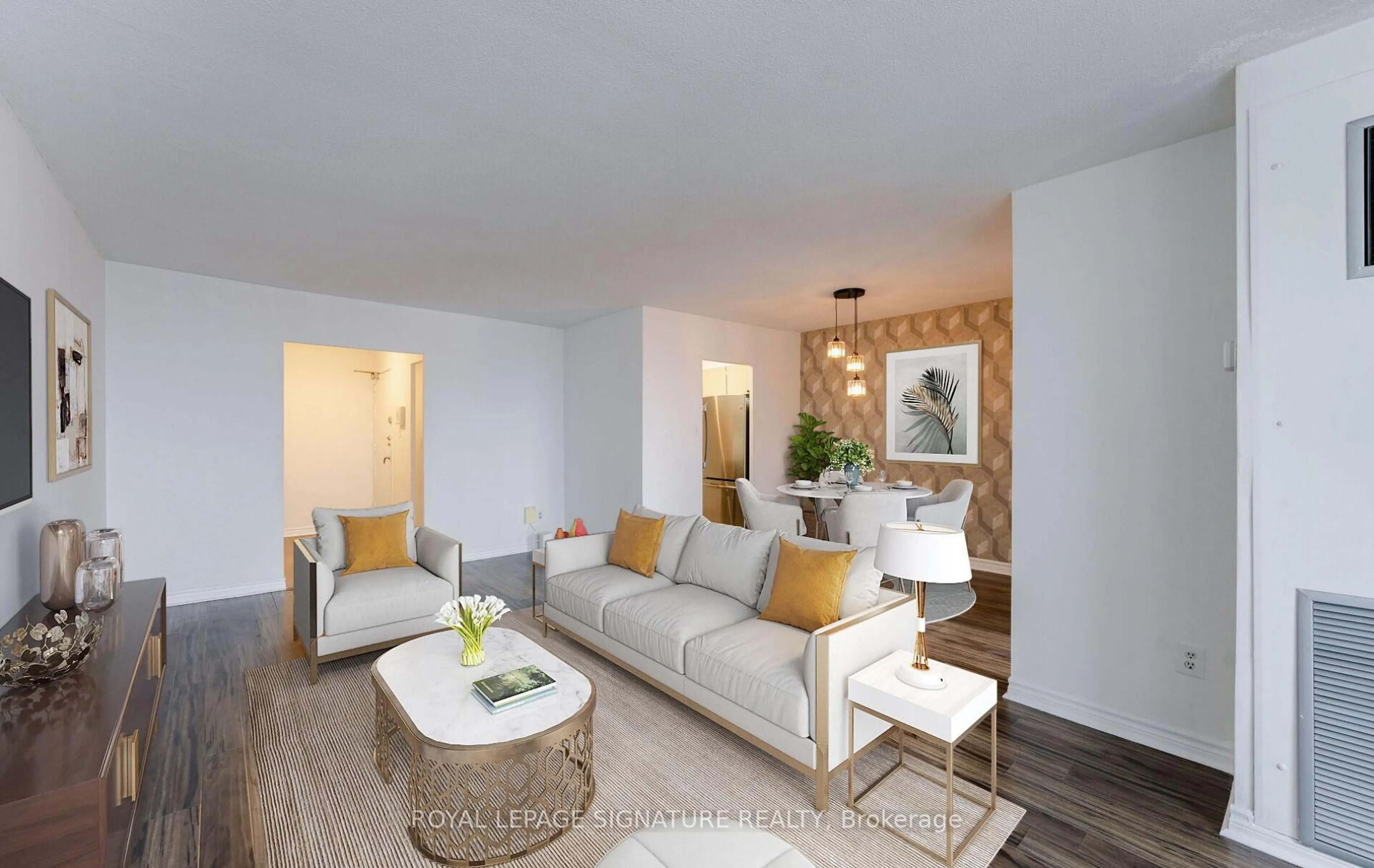 Living room with furniture, unknown for 85 Emmett Ave #2011, Toronto Ontario M6M 5A2