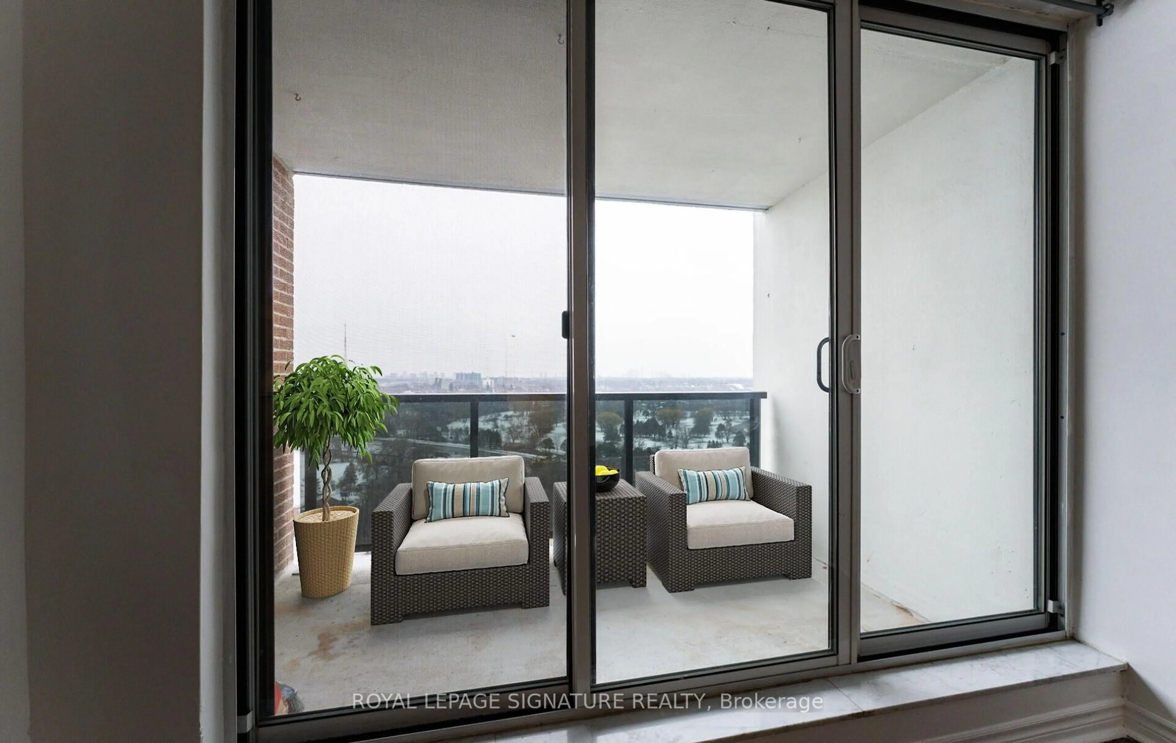 Balcony in the apartment, unknown for 85 Emmett Ave #2011, Toronto Ontario M6M 5A2