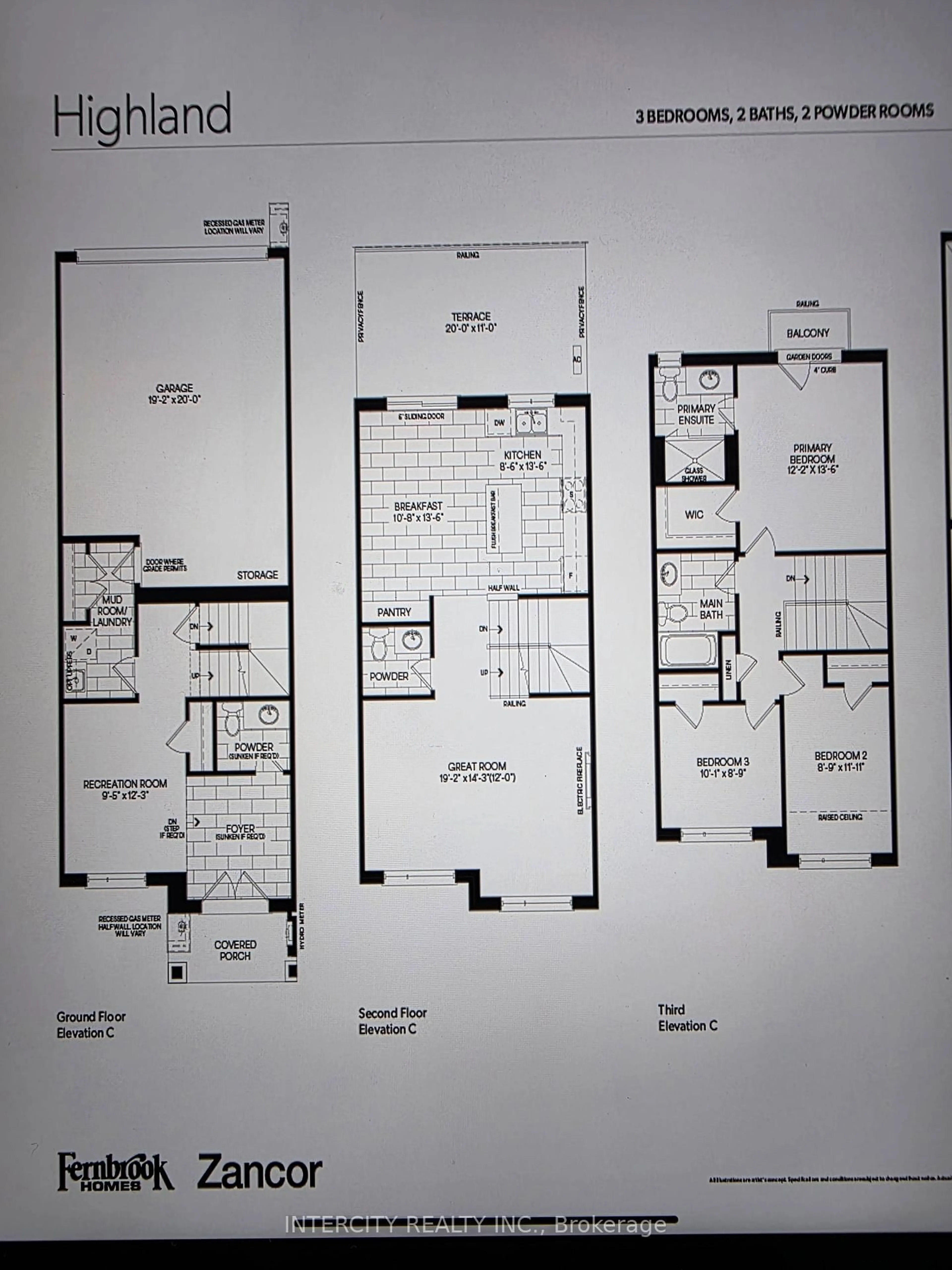 Floor plan for Lot 331-4 Tim Manley Ave, Caledon Ontario L7C 1Z9