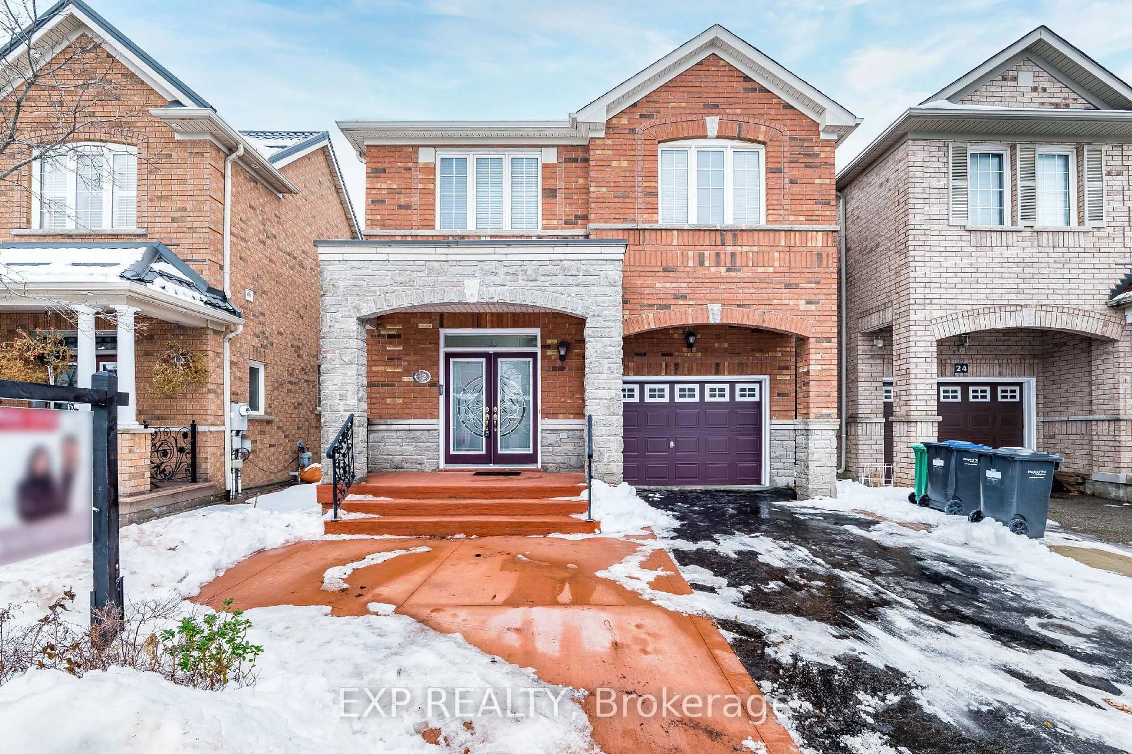 Home with brick exterior material, street for 22 Snowdrift Tr, Brampton Ontario L6R 3K2