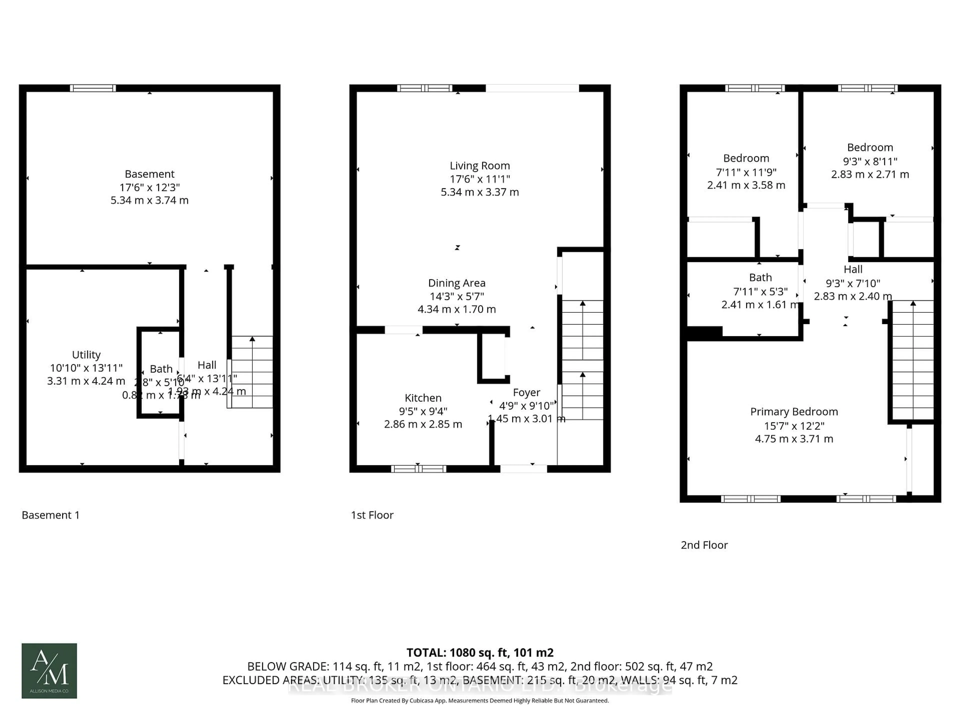 Floor plan for 105 Hansen Rd #47, Brampton Ontario L6V 3C9