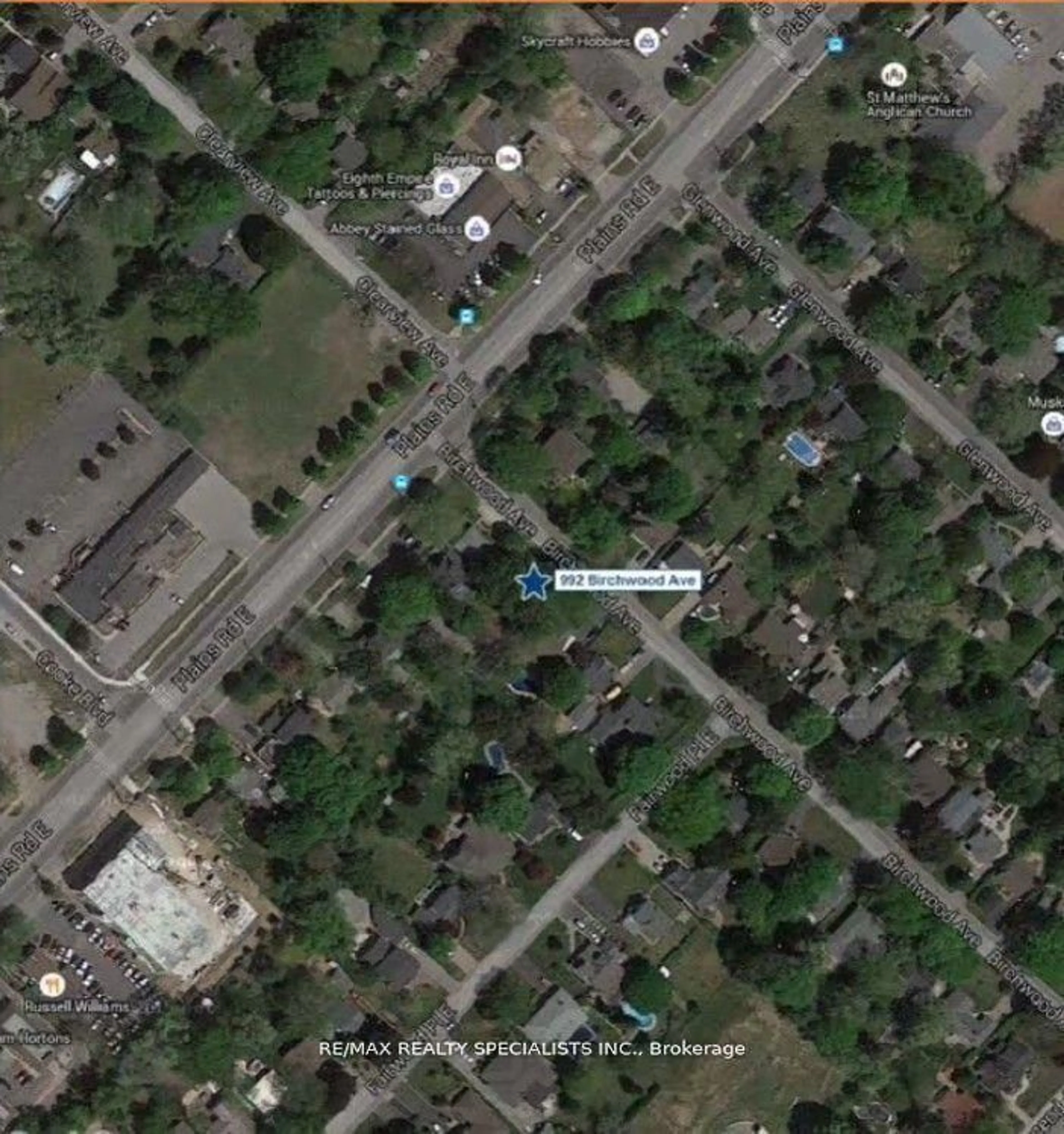 Picture of a map for 990-992 Birchwood Ave, Burlington Ontario L7T 2H8
