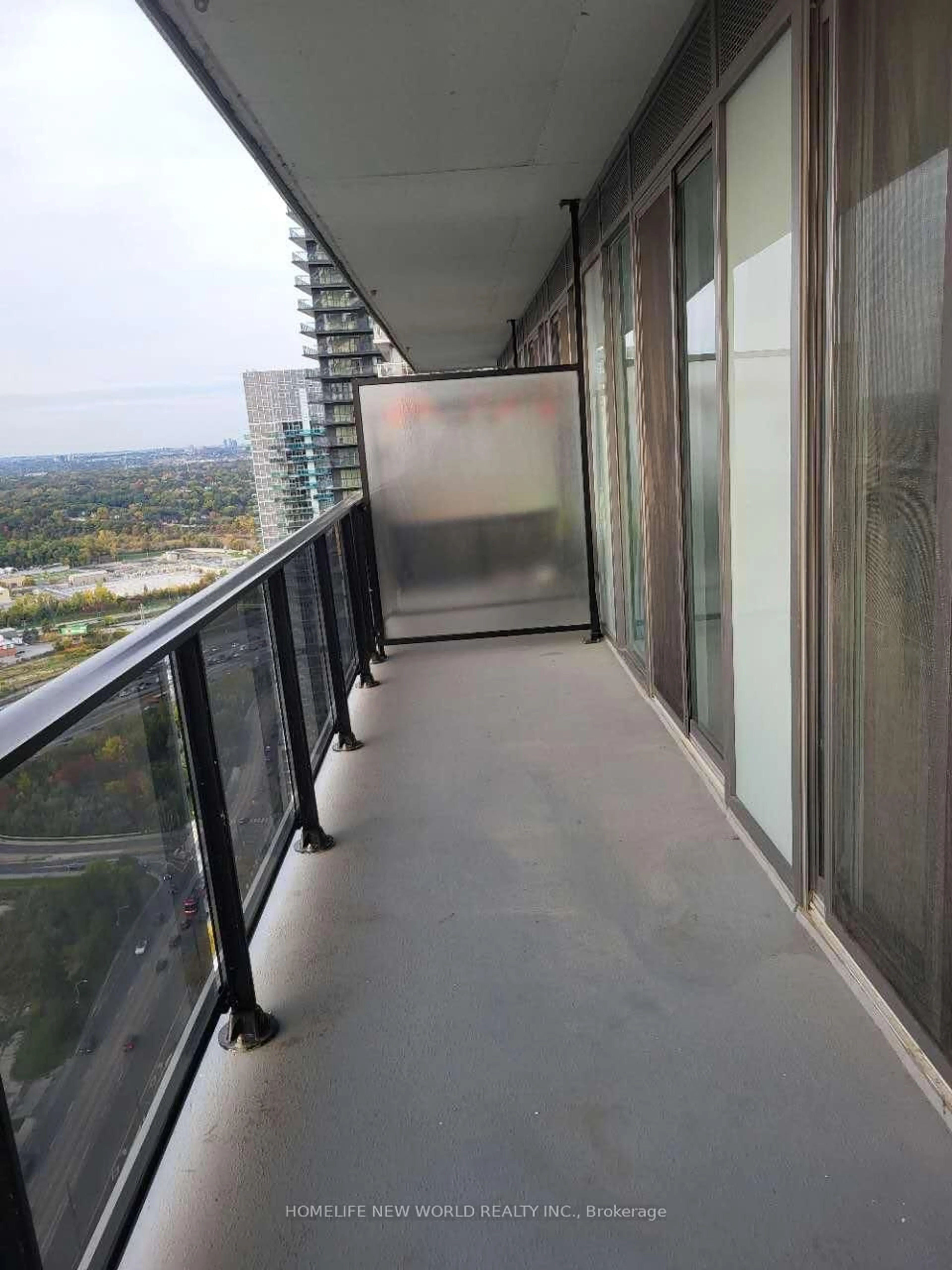 Balcony in the apartment, city buildings view from balcony for 70 Annie Craig Dr #3909, Toronto Ontario M8V 0G2