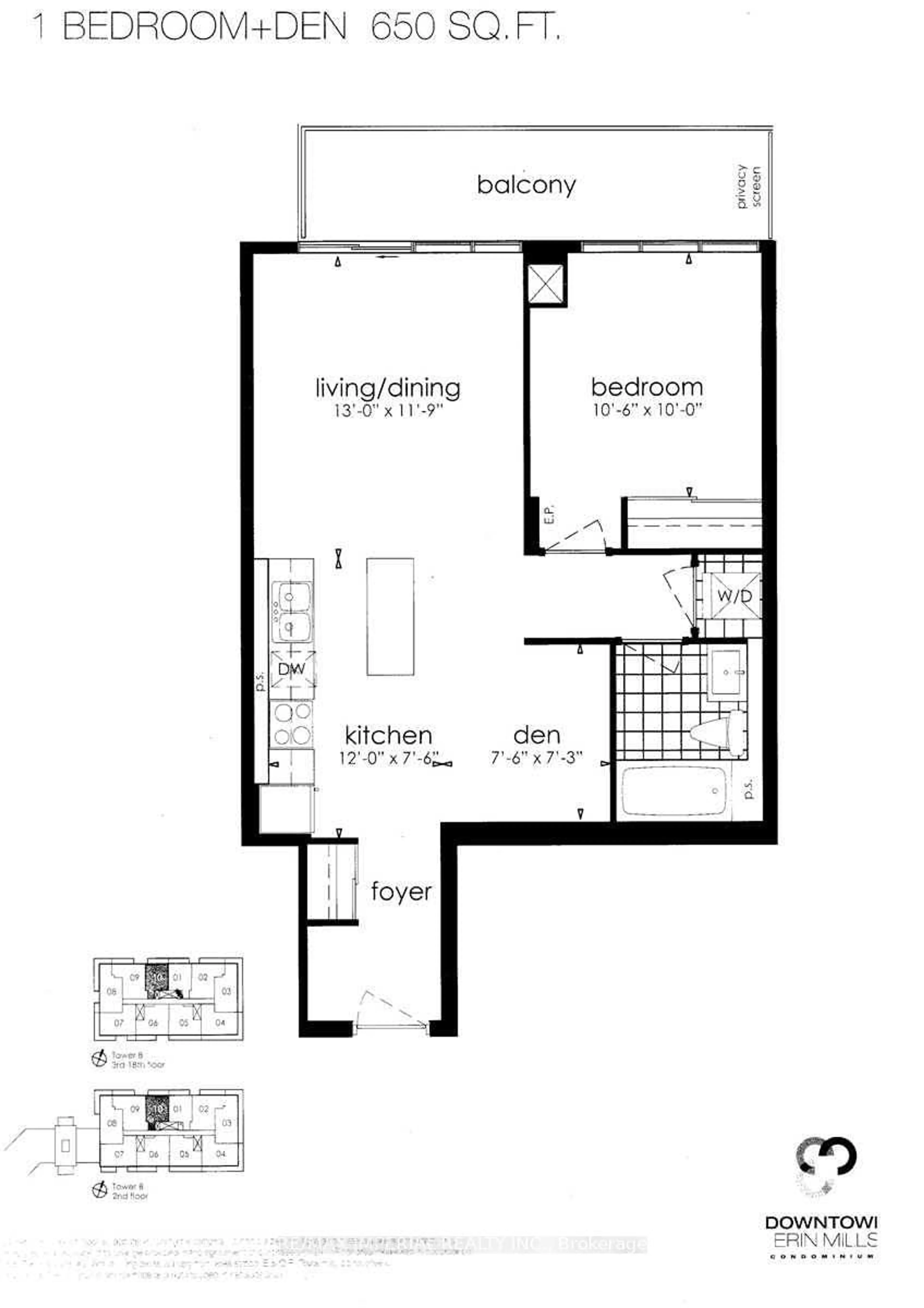 Floor plan for 4655 Glen Erin Dr #1201, Mississauga Ontario L5M 0Z1