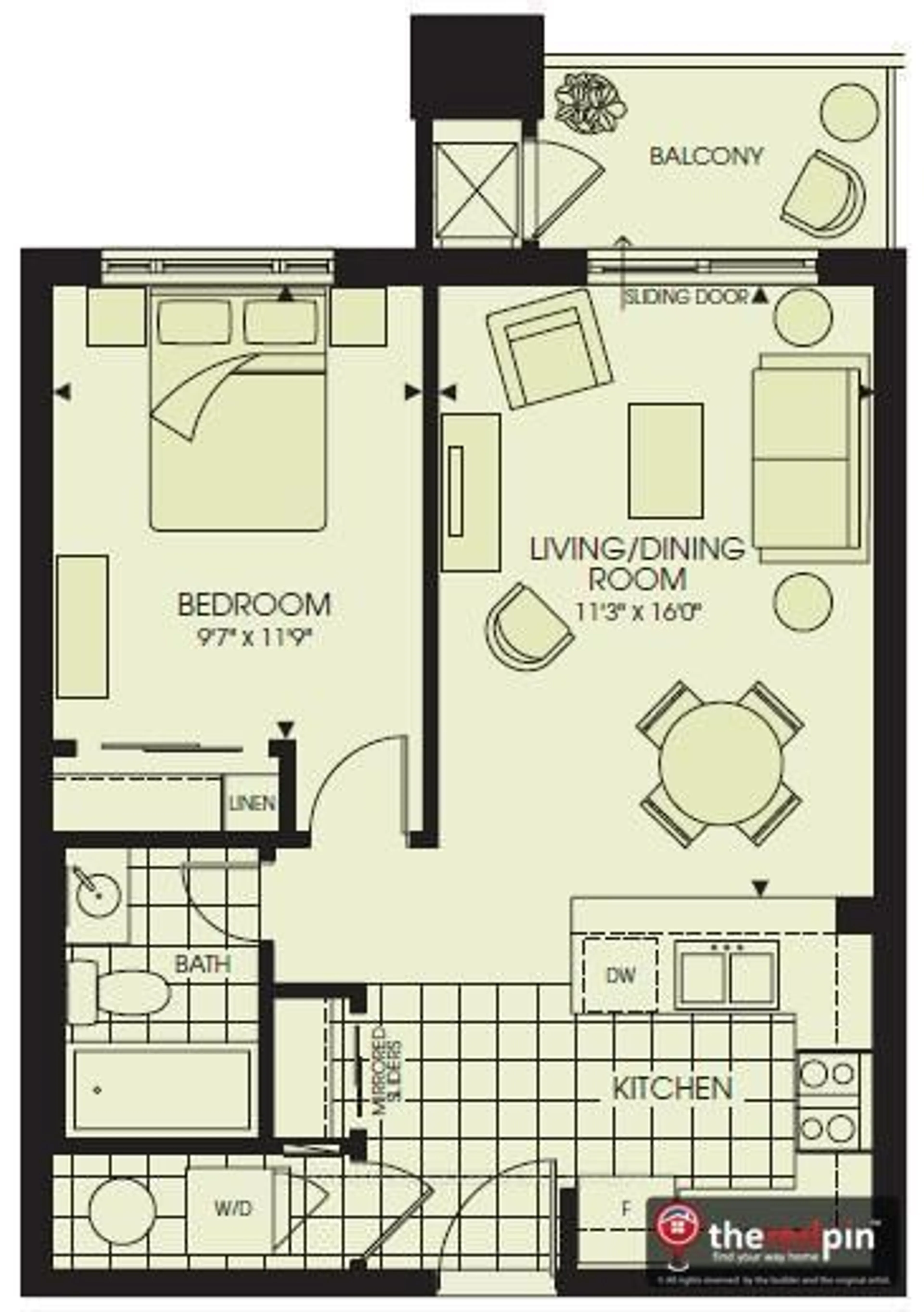 Floor plan for 570 Lolita Gdns #424, Mississauga Ontario L5A 0A1