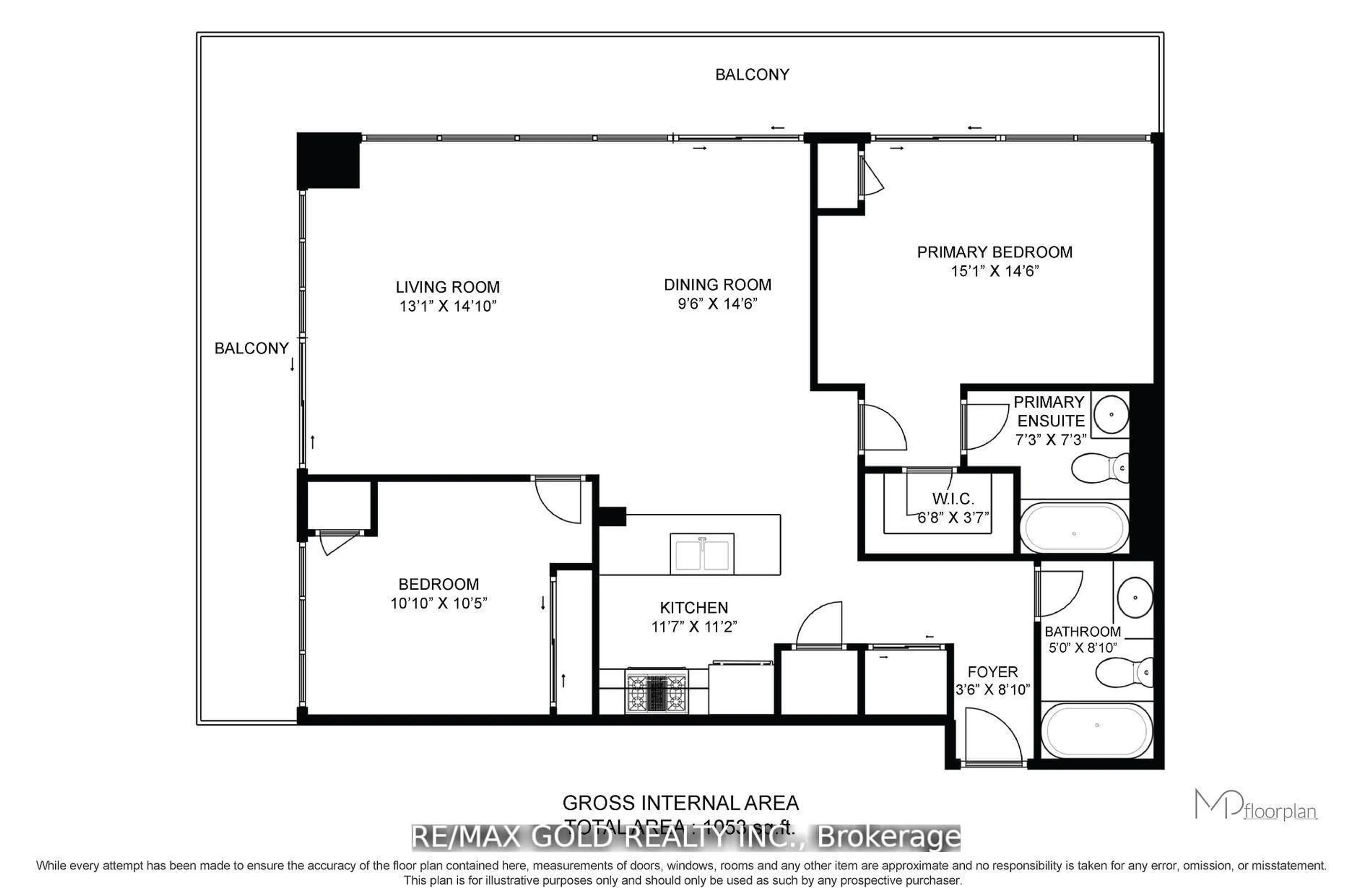 Floor plan for 4070 Confederation Pkwy #607, Mississauga Ontario L5B 0E9
